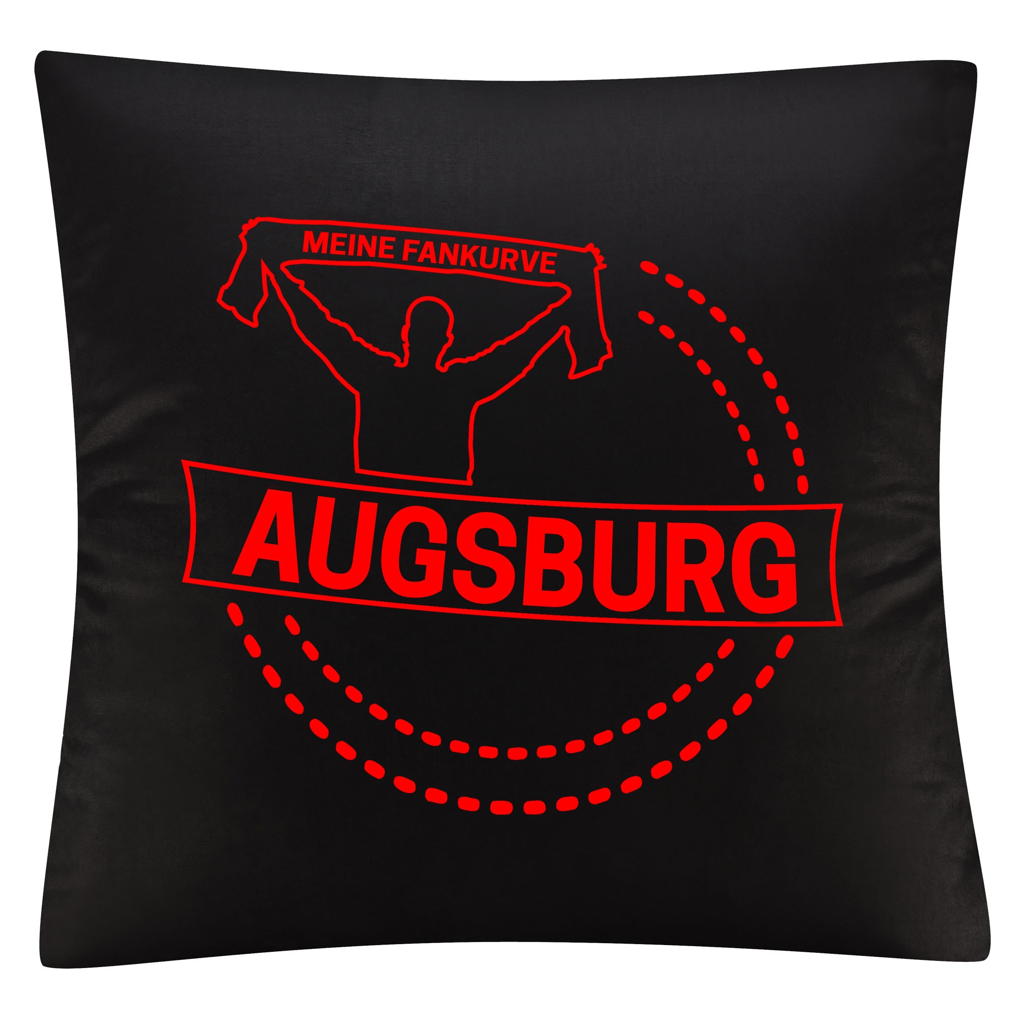 multifanshop Kissenbezug - Augsburg - Meine Fankurve - Druck rot - Kissen 
