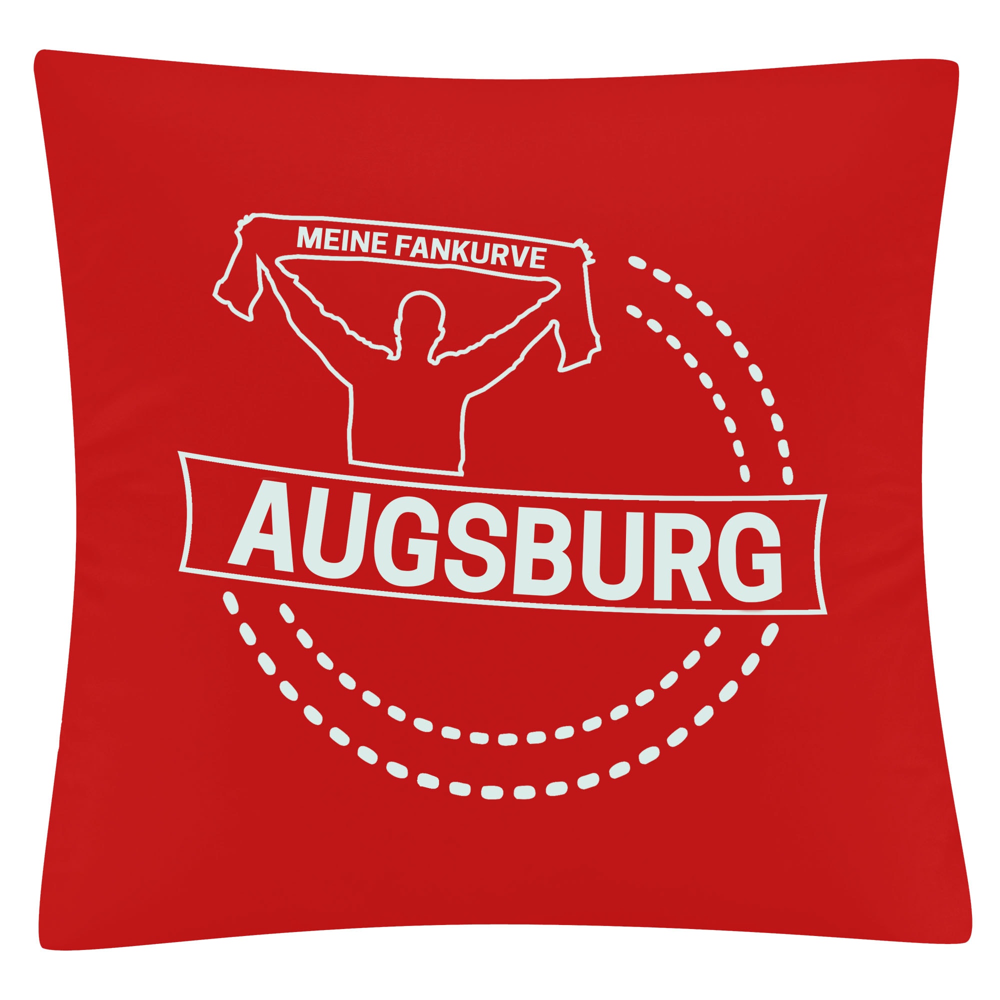 multifanshop Kissenbezug - Augsburg - Meine Fankurve - Druck wei&szlig; - Kissen 