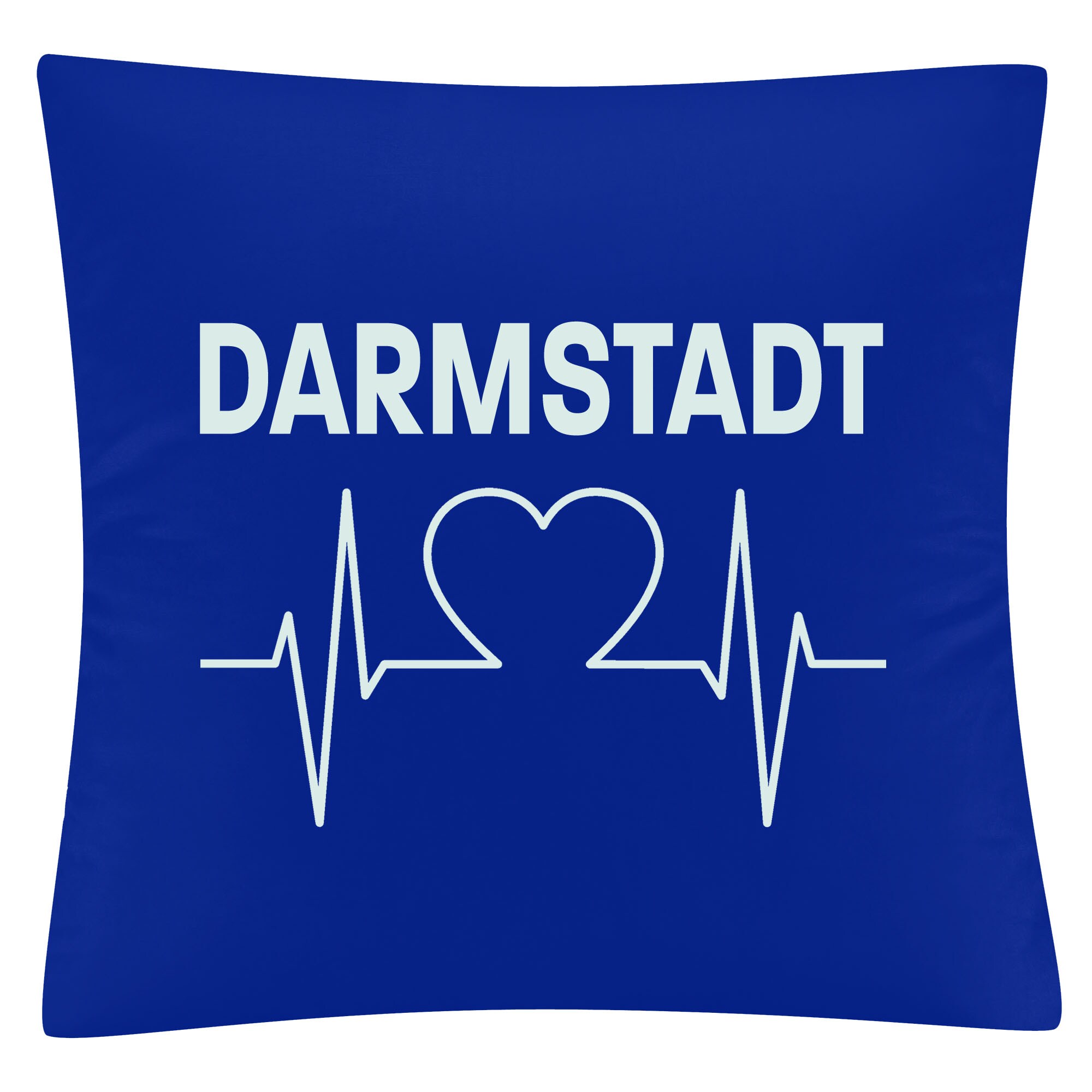 multifanshop Kissenbezug - Darmstadt - Herzschlag - Druck wei&szlig; - Kissen 