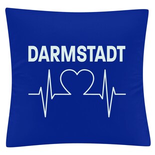 multifanshop Kissenbezug - Darmstadt - Herzschlag - Druck weiß - Kissen 