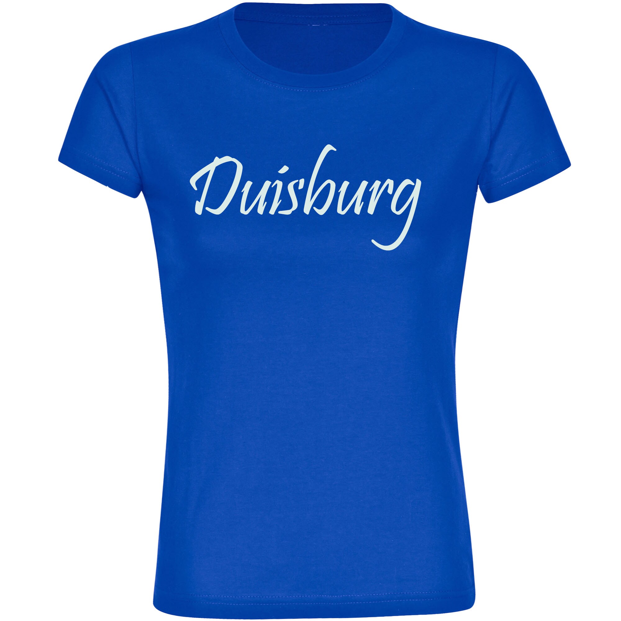 multifanshop Damen T-Shirt - Duisburg - Schriftzug - Druck wei&szlig; - Frauen 