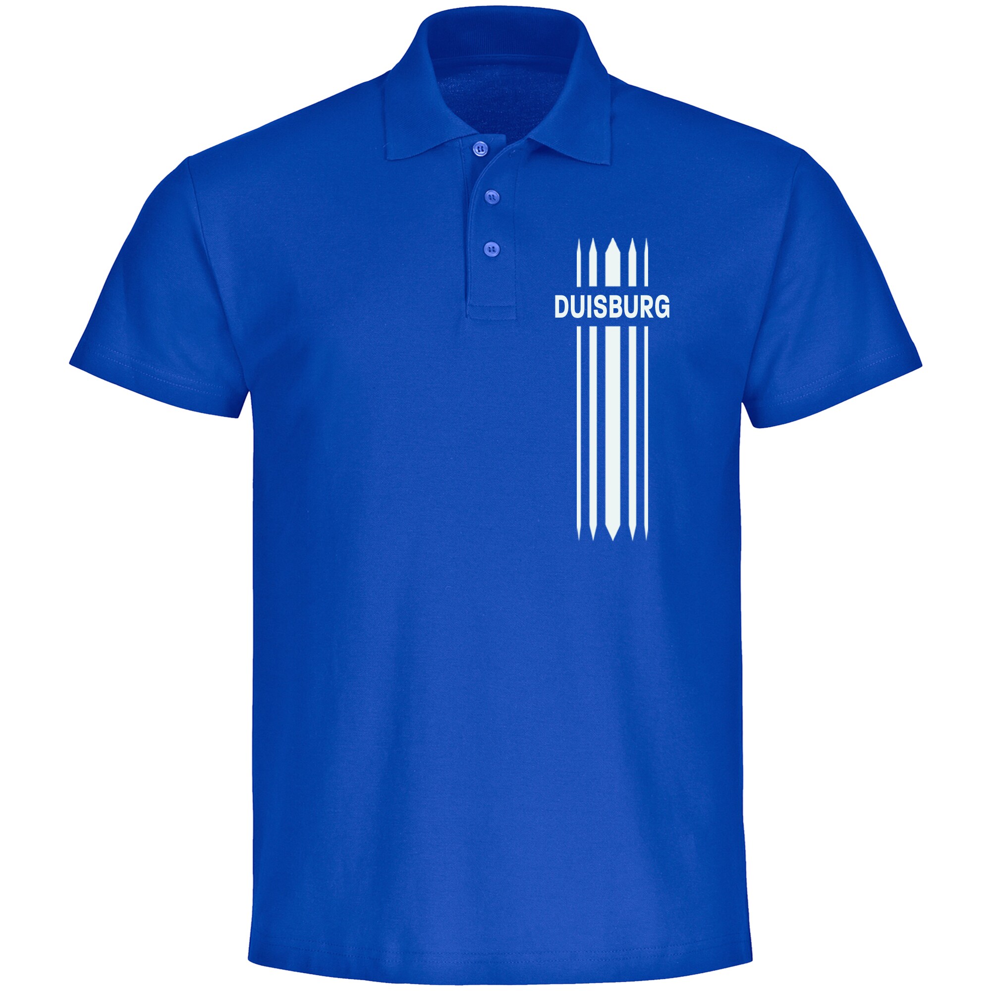 multifanshop Poloshirt - Duisburg - Streifen - Druck wei&szlig; - Polo 