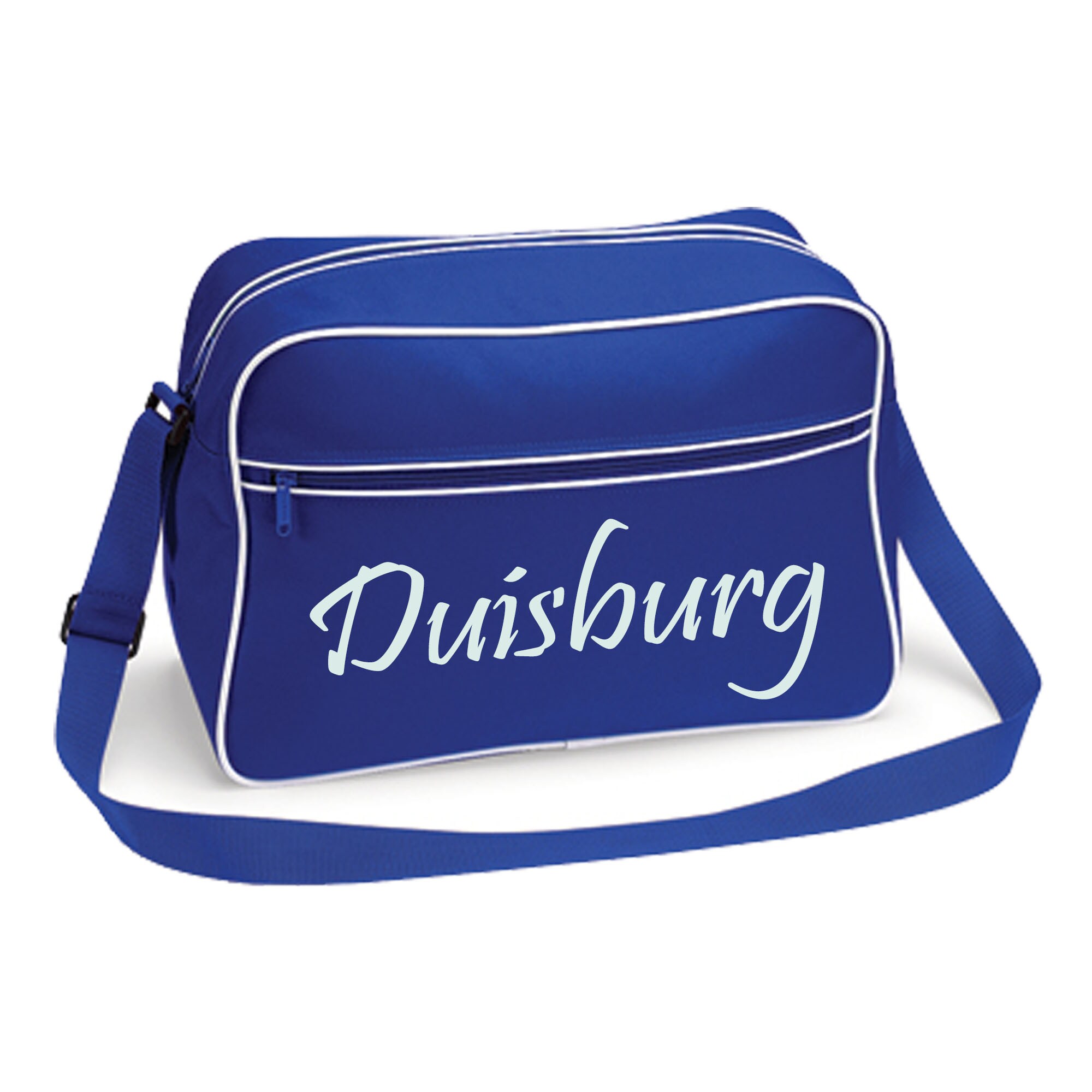 multifanshop Retrotasche - Duisburg - Schriftzug - Druck wei&szlig; - Tasche 