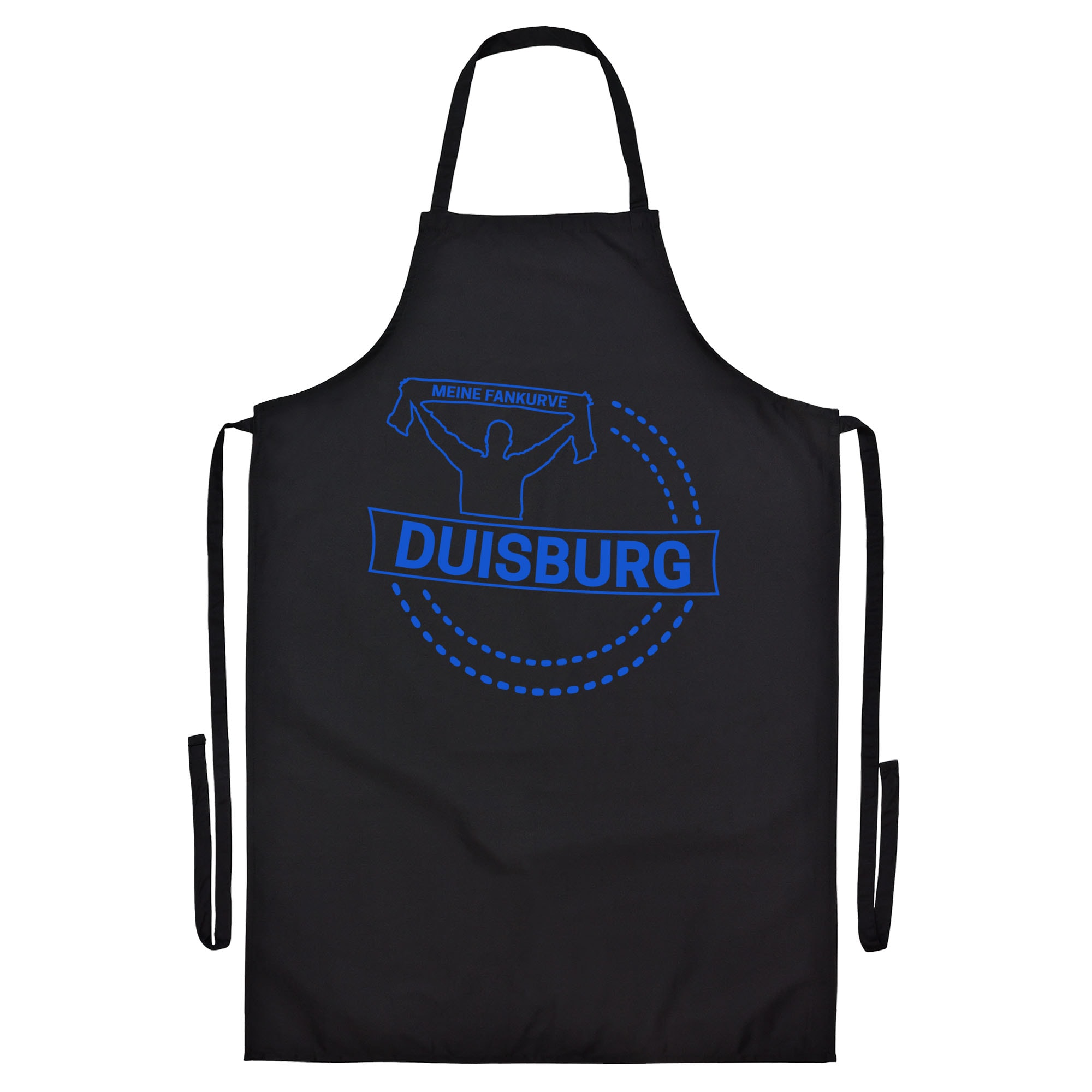 multifanshop Grillsch&uuml;rze - Duisburg - Meine Fankurve - Druck blau - Sch&uuml;rze 