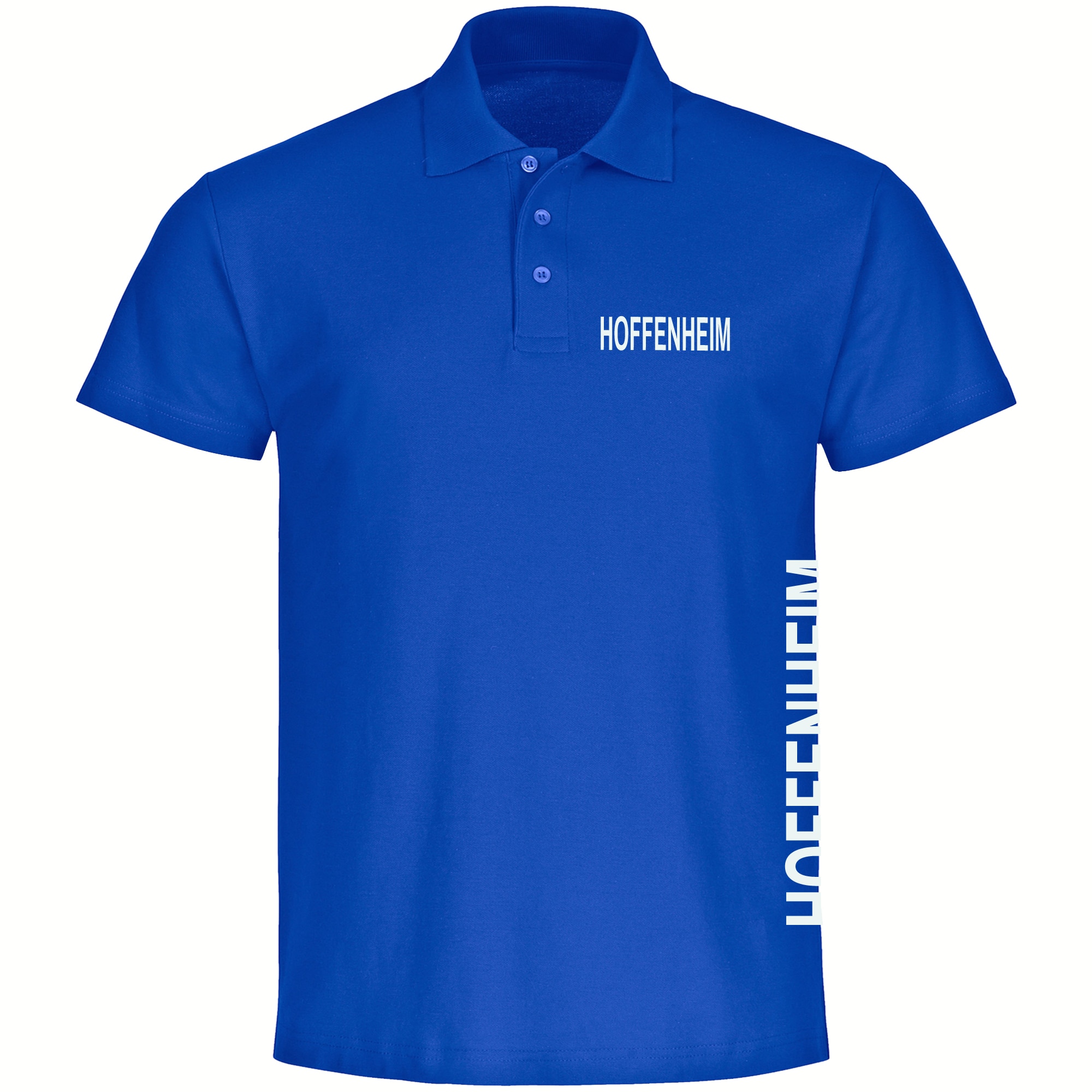 multifanshop Poloshirt - Hoffenheim - Brust & Seite - Druck wei&szlig; - Polo 