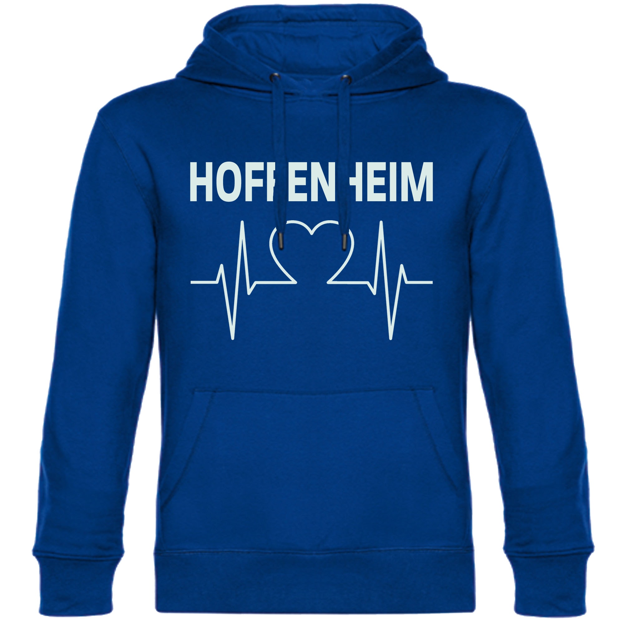 multifanshop Kapuzen Sweatshirt - Hoffenheim - Herzschlag - Druck wei&szlig; - Hoodie 