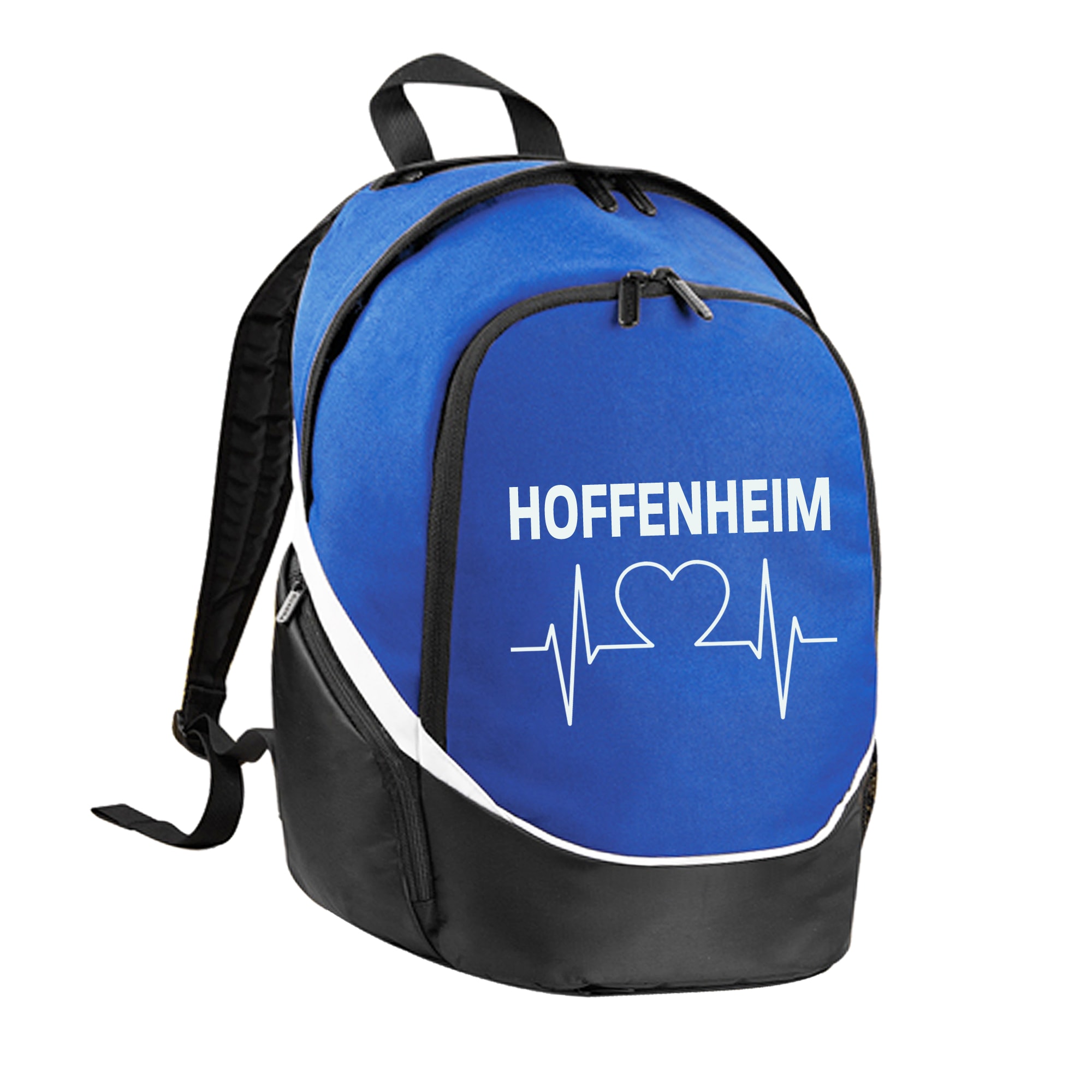 multifanshop Rucksack - Hoffenheim - Herzschlag - Druck wei&szlig; - Tasche 