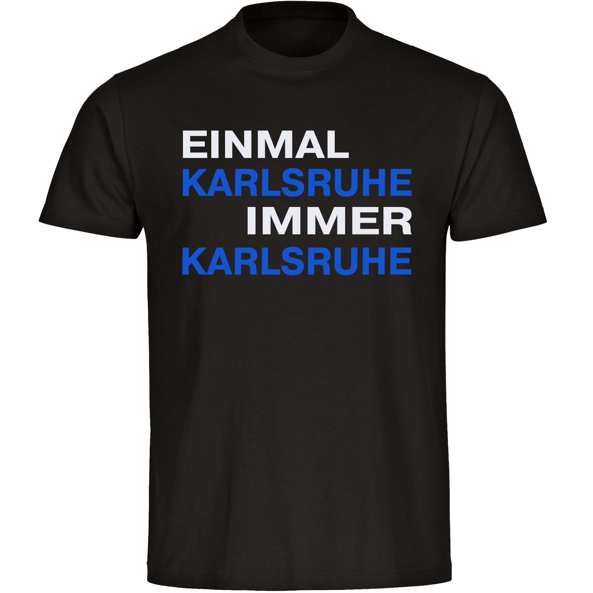 multifanshop Herren T-Shirt - Karlsruhe - Einmal Immer - Druck blau - M&auml;nner 