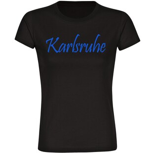 multifanshop Damen T-Shirt - Karlsruhe - Schriftzug - Druck blau - Frauen 