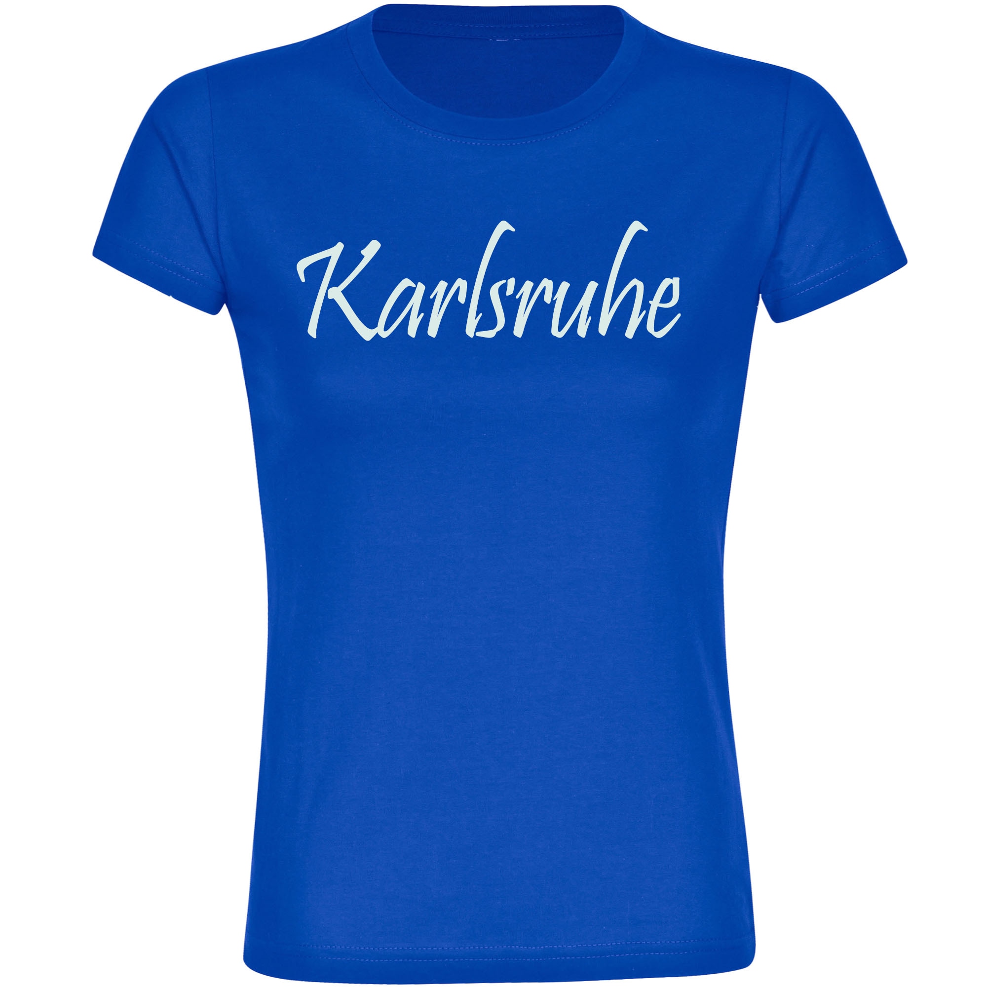 multifanshop Damen T-Shirt - Karlsruhe - Schriftzug - Druck wei&szlig; - Frauen 