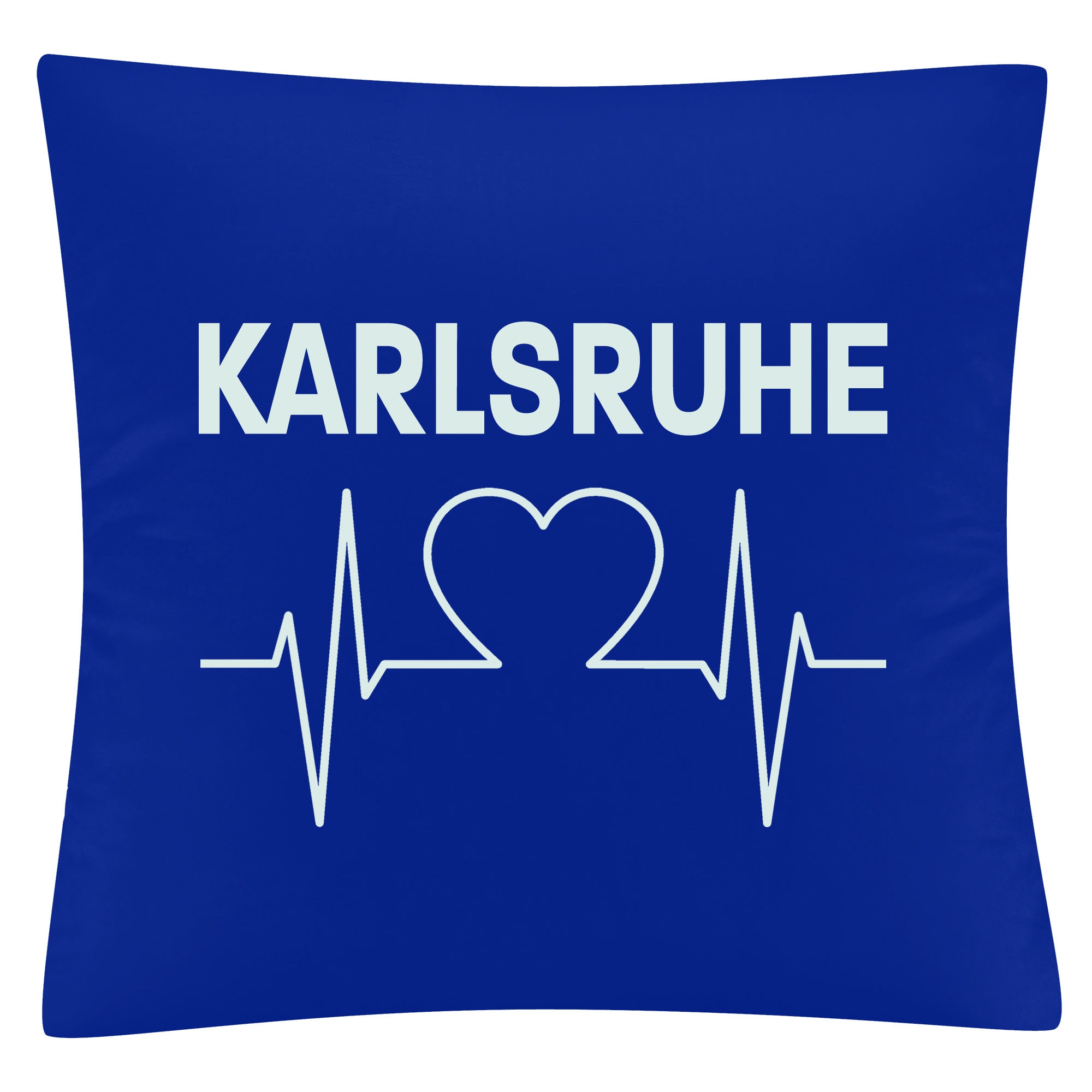 multifanshop Kissenbezug - Karlsruhe - Herzschlag - Druck wei&szlig; - Kissen 