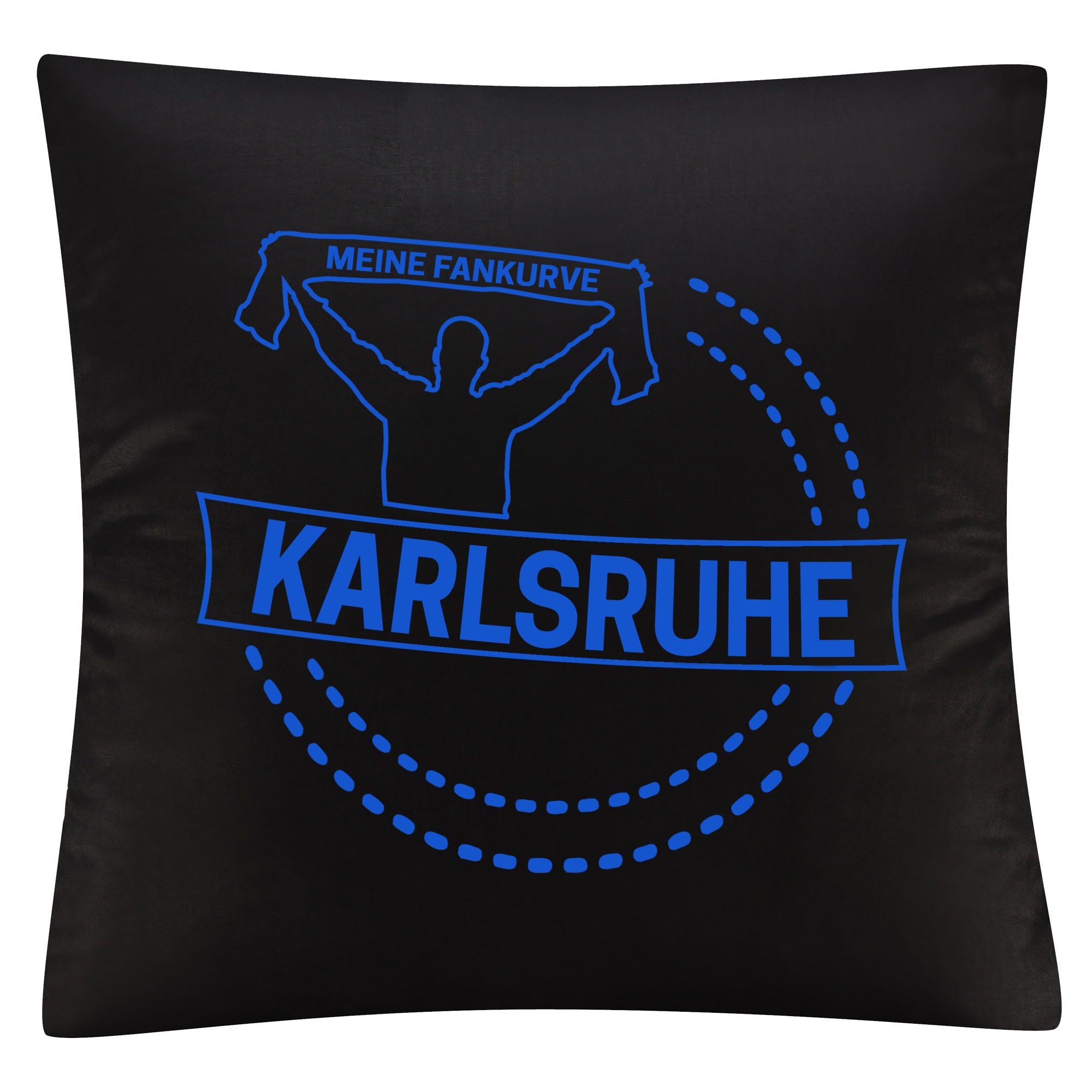 multifanshop Kissenbezug - Karlsruhe - Meine Fankurve - Druck blau - Kissen 