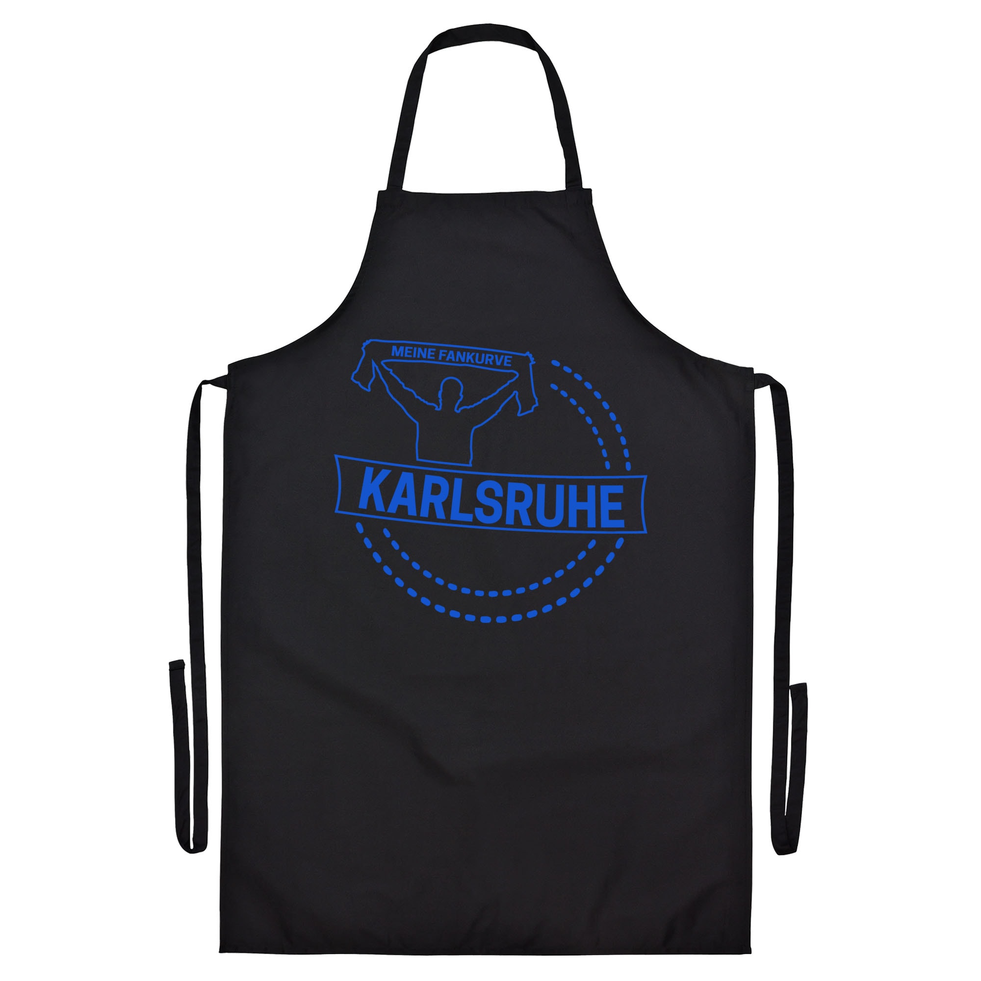 multifanshop Grillsch&uuml;rze - Karlsruhe - Meine Fankurve - Druck blau - Sch&uuml;rze 
