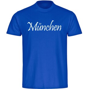 multifanshop Kinder T-Shirt - München blau - Schriftzug - Druck weiß - Kind 