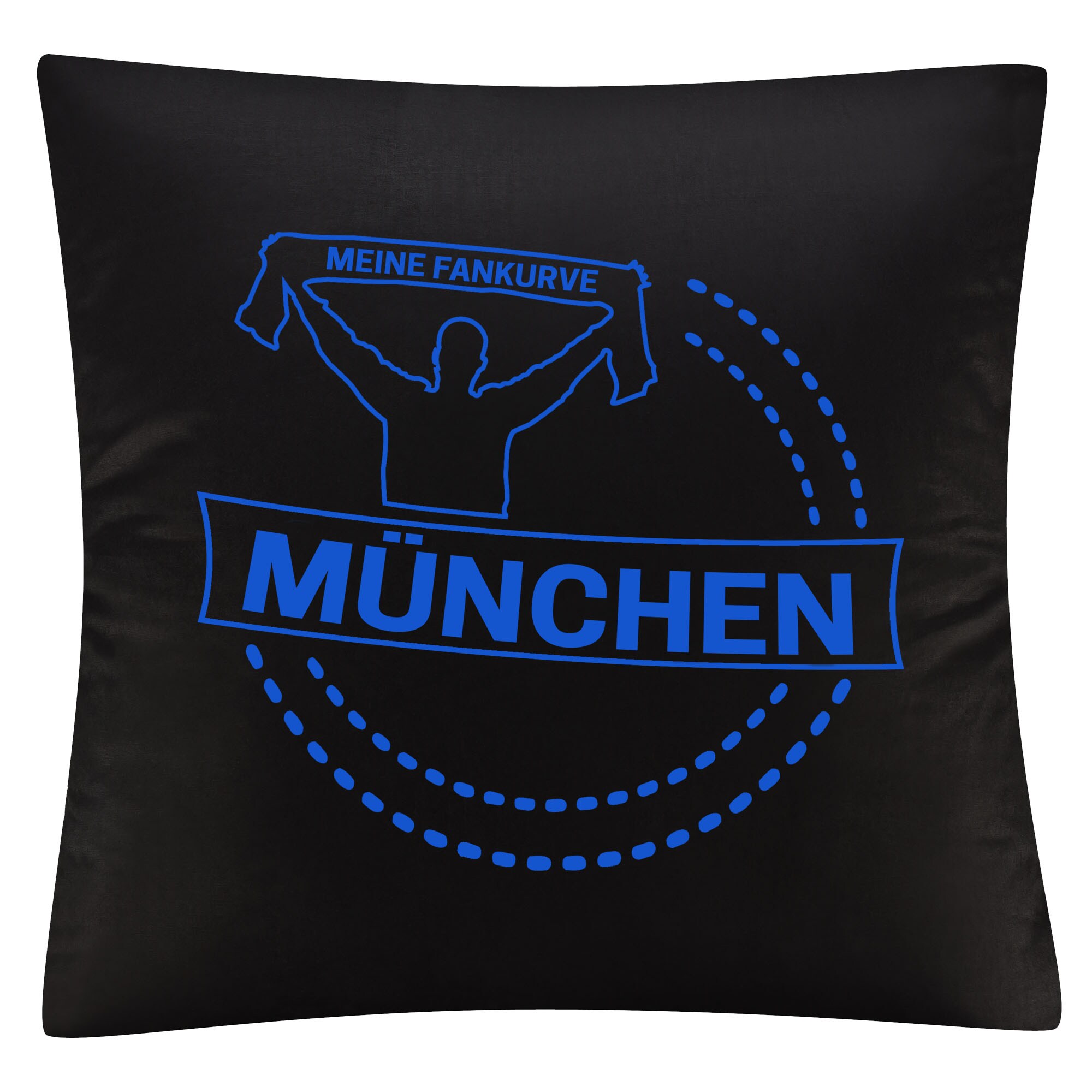 multifanshop Kissenbezug - M&uuml;nchen blau - Meine Fankurve - Druck blau - Kissen 