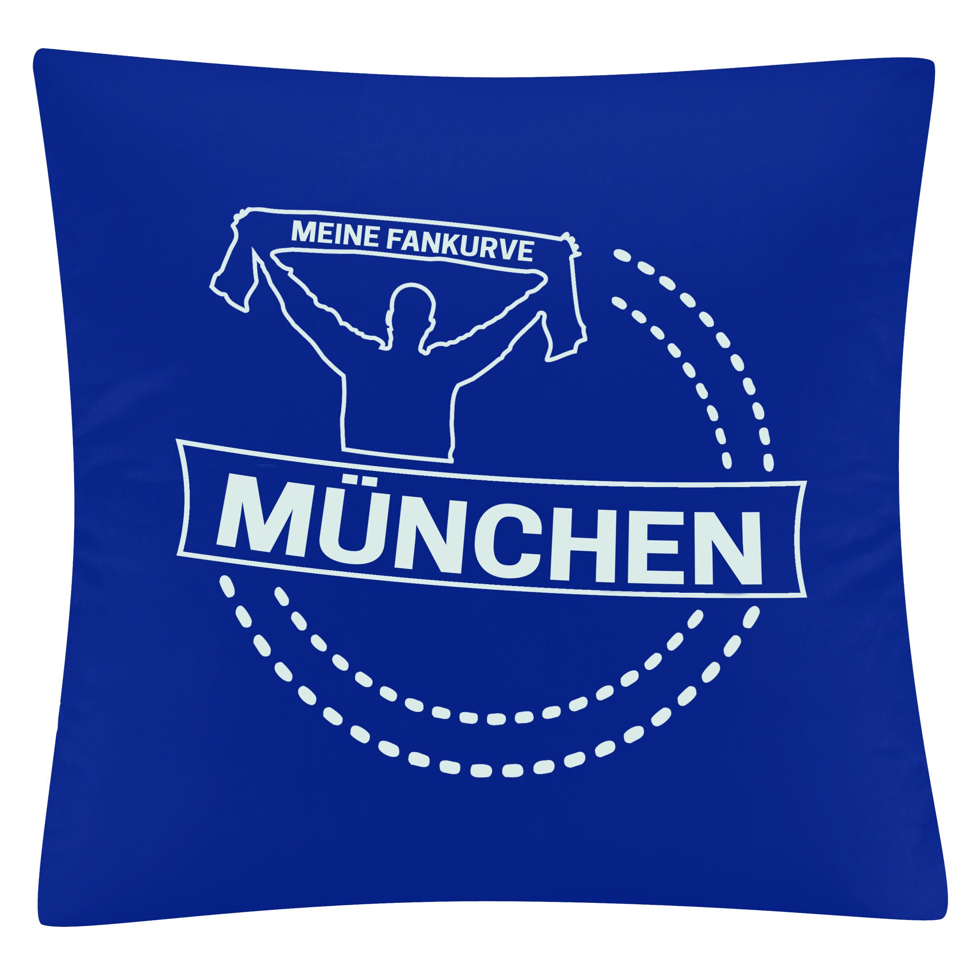 multifanshop Kissenbezug - M&uuml;nchen blau - Meine Fankurve - Druck wei&szlig; - Kissen 