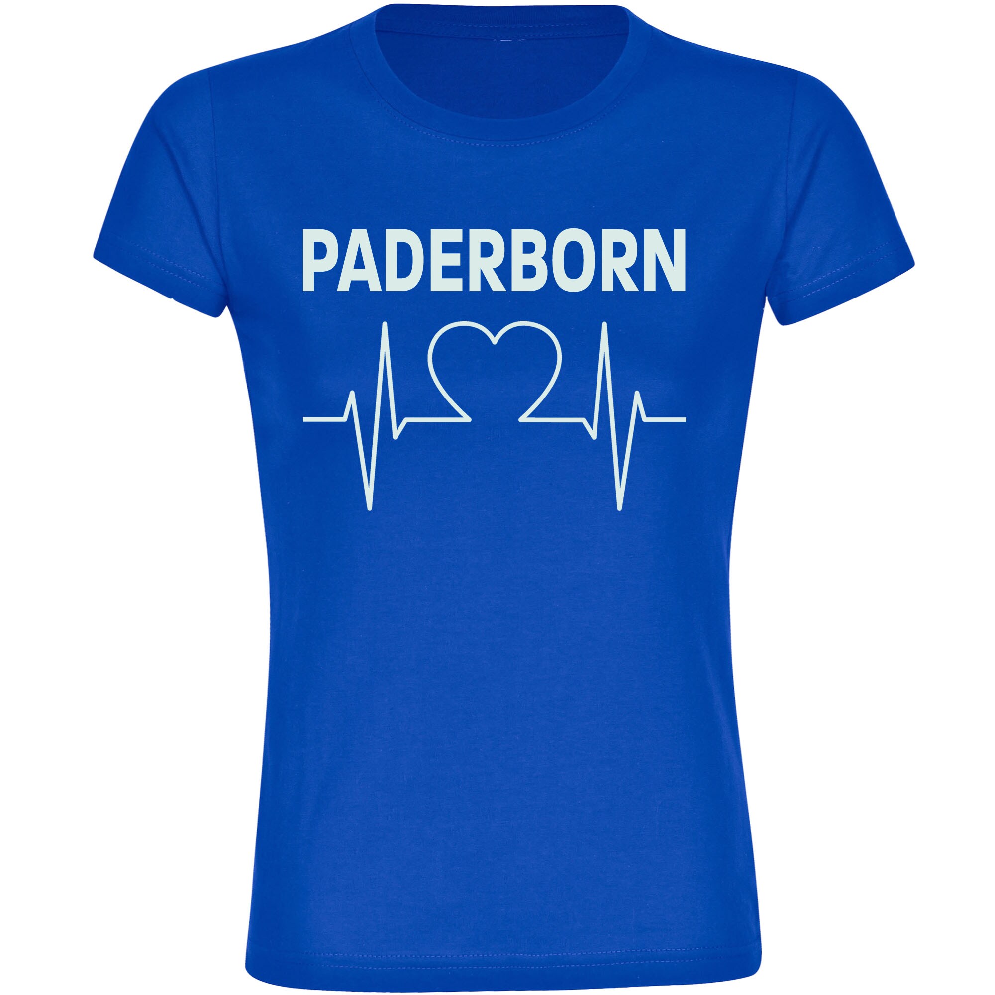 multifanshop Damen T-Shirt - Paderborn - Herzschlag - Druck wei&szlig; - Frauen 