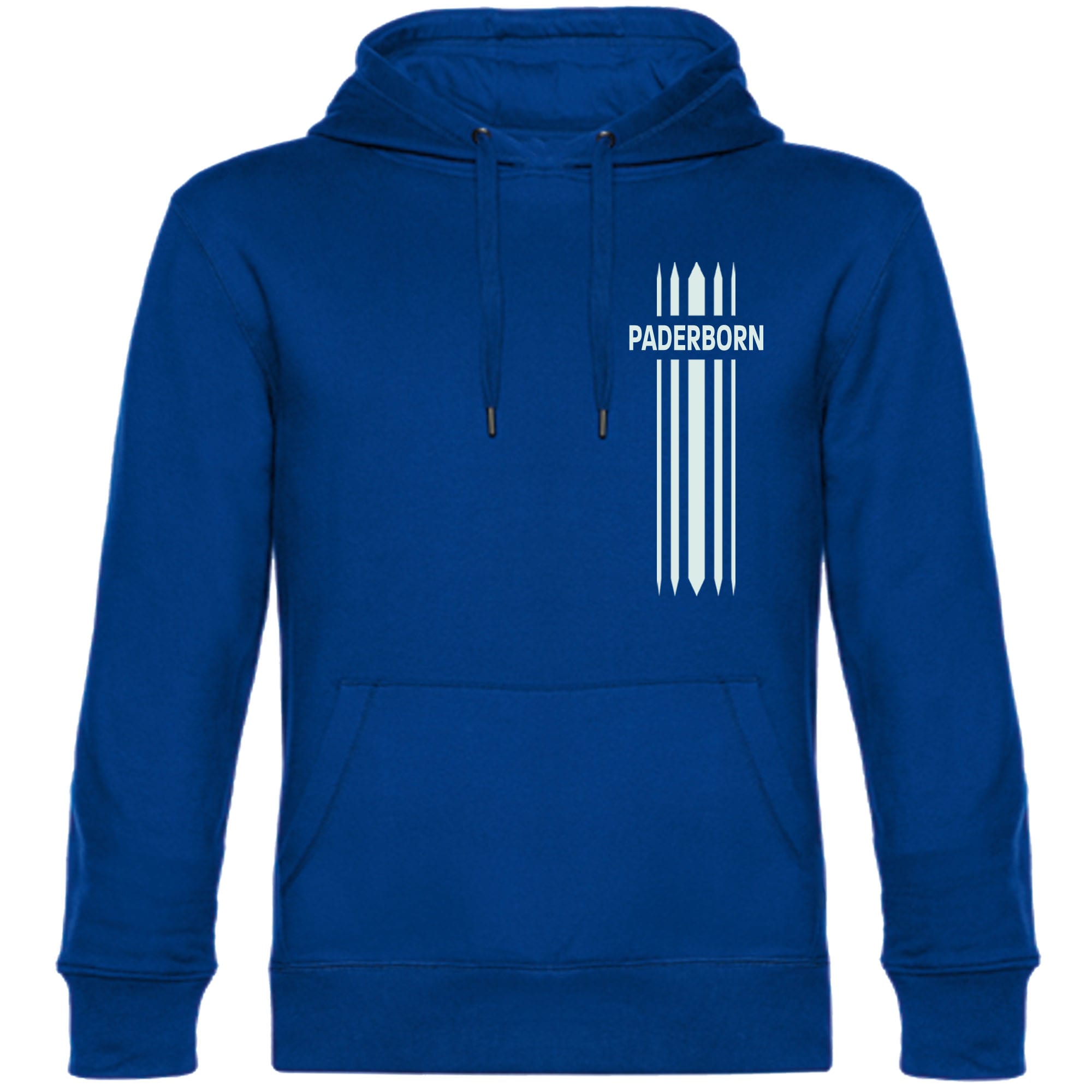 multifanshop Kapuzen Sweatshirt - Paderborn - Streifen - Druck wei&szlig; - Hoodie 