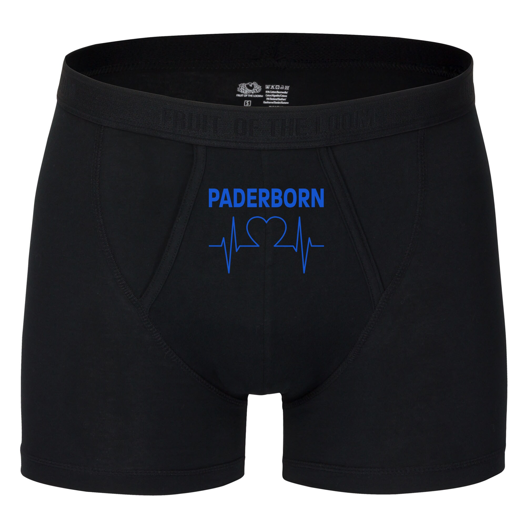 multifanshop Herren Boxer Short - Paderborn - Herzschlag - Druck blau - Unterw&auml;sche 