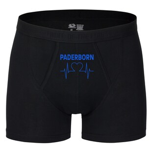 multifanshop Herren Boxer Short - Paderborn - Herzschlag - Druck blau - Unterwäsche 