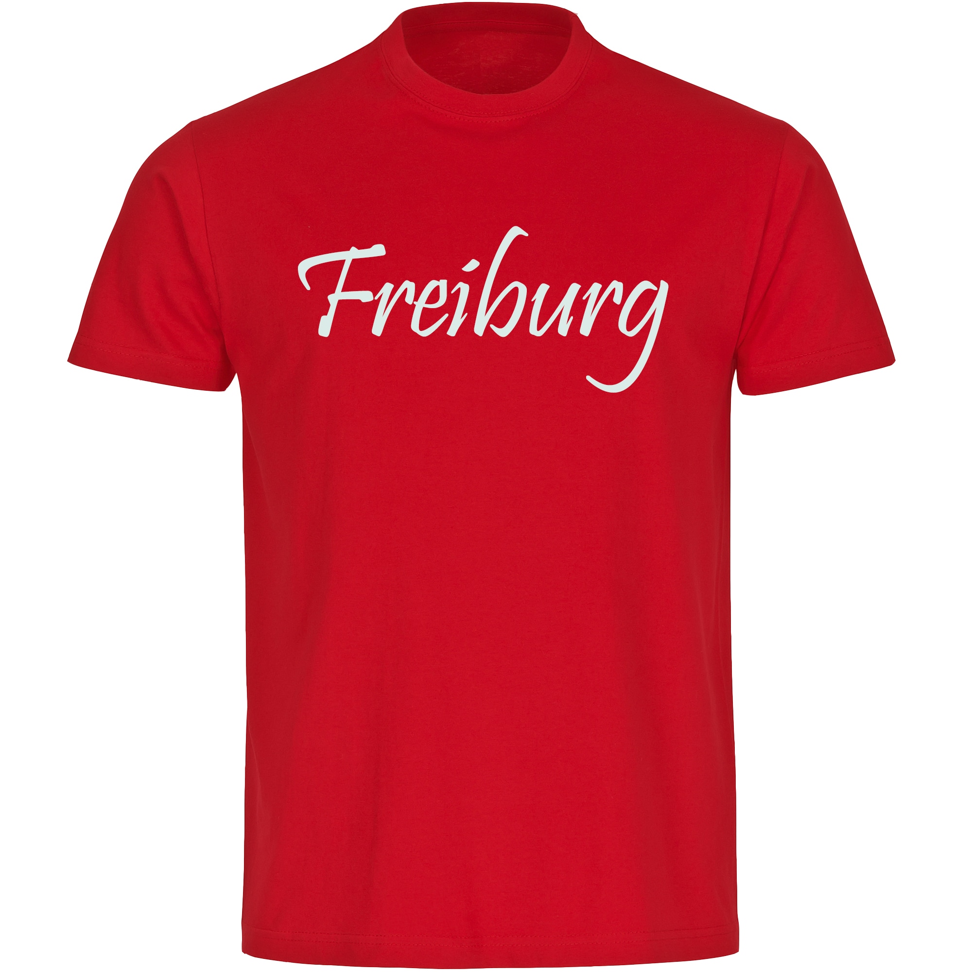 multifanshop Herren T-Shirt - Freiburg - Schriftzug - Druck wei&szlig; - M&auml;nner 