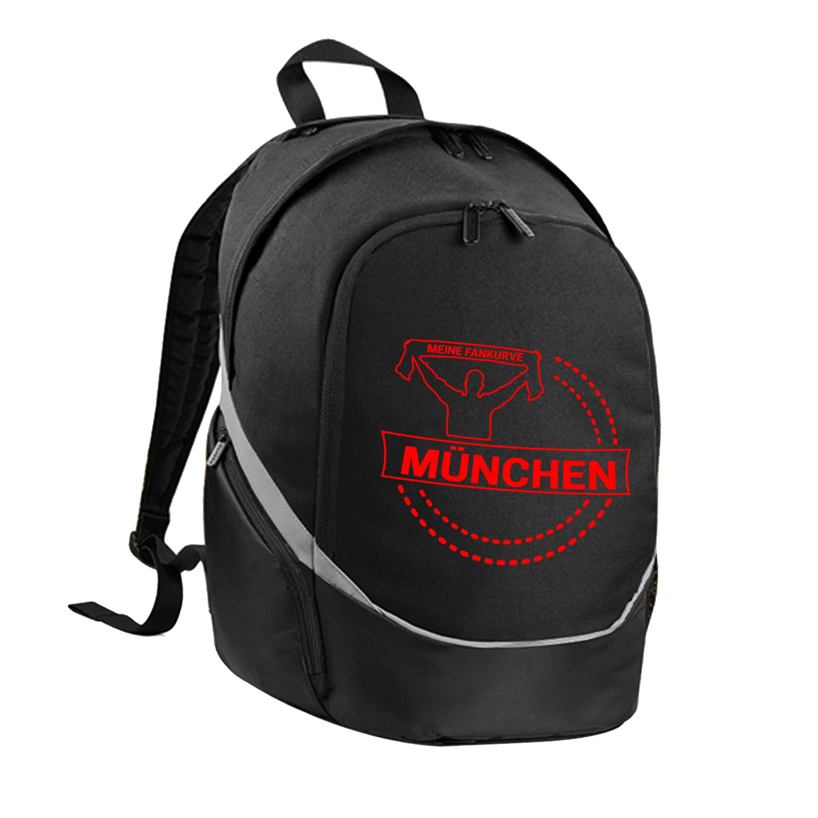 Rucksack - München rot - Meine Fankurve - Druck rot - Tasche