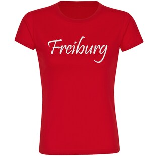 multifanshop Damen T-Shirt - Freiburg - Schriftzug - Druck weiß - Frauen 