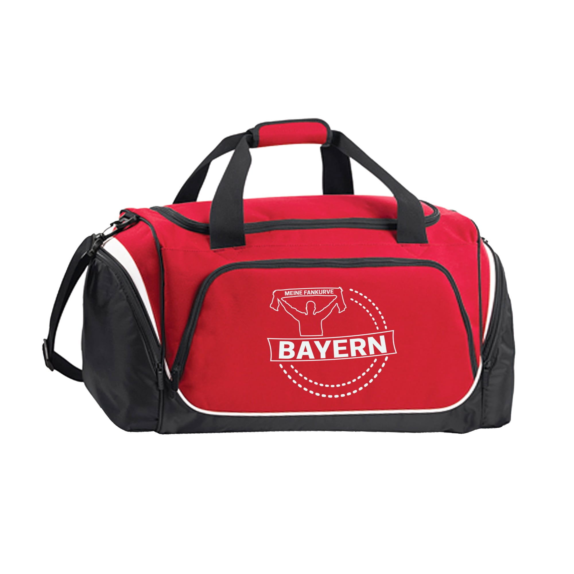 multifanshop Sporttasche - Bayern - Meine Fankurve - Druck wei&szlig; - Tasche 