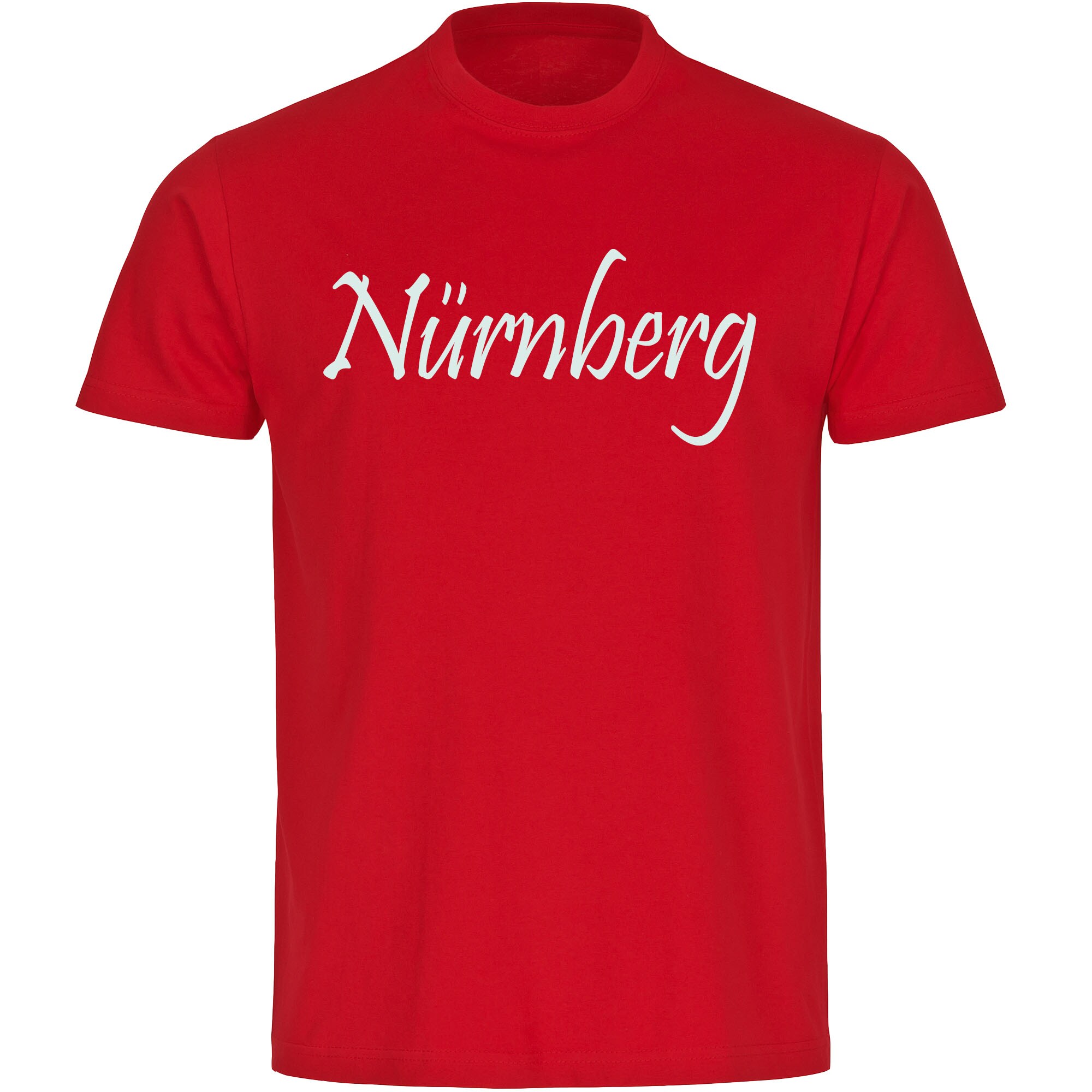 multifanshop Herren T-Shirt - N&uuml;rnberg - Schriftzug - Druck wei&szlig; - M&auml;nner 