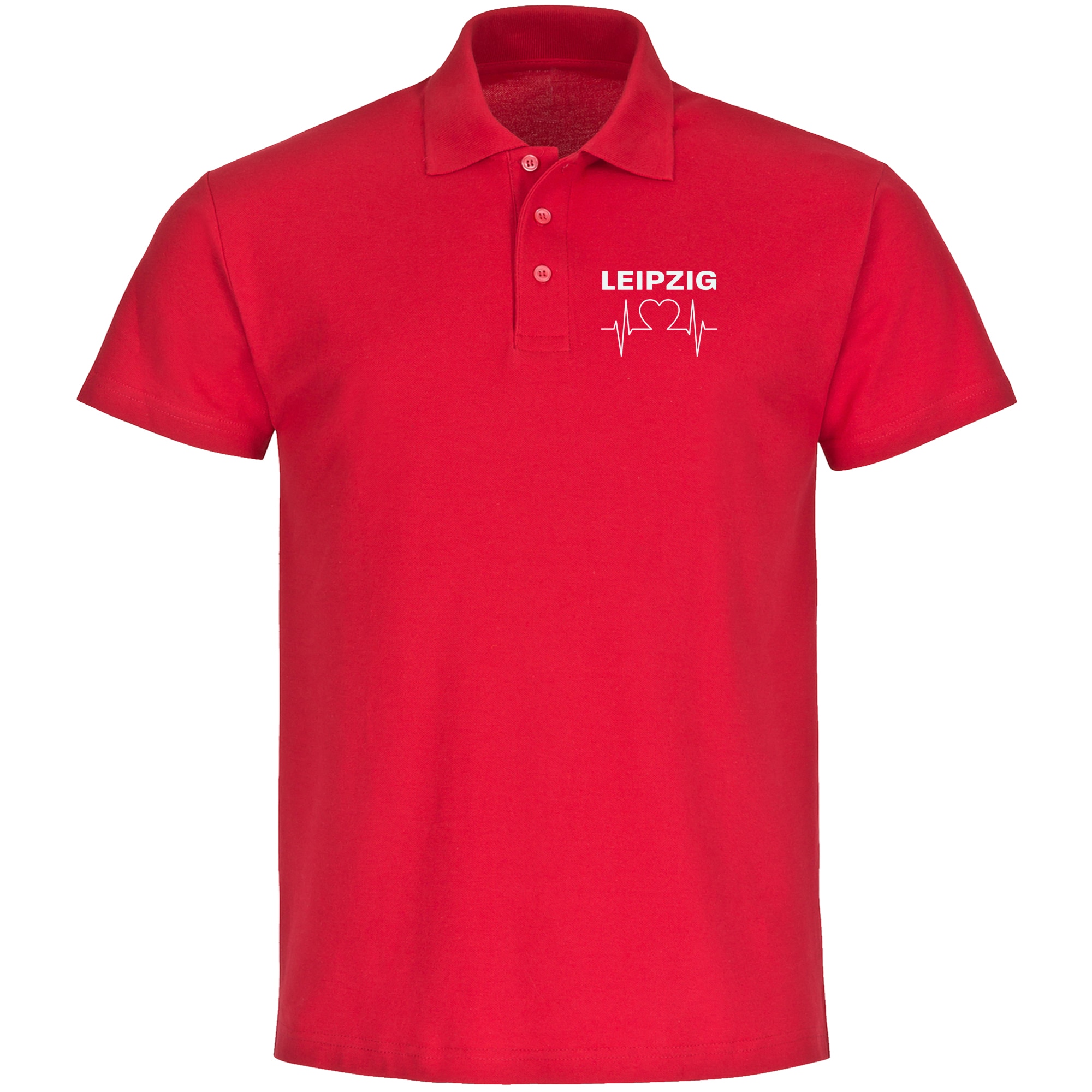 multifanshop Poloshirt - Leipzig - Herzschlag - Druck wei&szlig; - Polo 