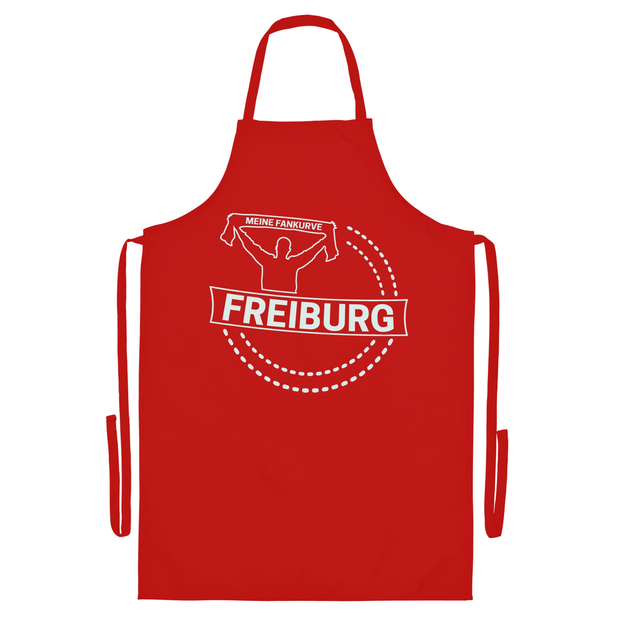 multifanshop Grillsch&uuml;rze - Freiburg - Meine Fankurve - Druck wei&szlig; - Sch&uuml;rze 