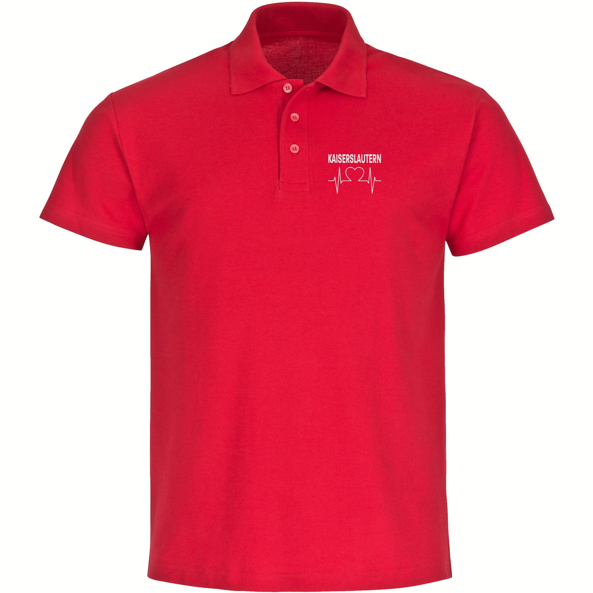 multifanshop Poloshirt - Kaiserslautern - Herzschlag - Druck wei&szlig; - Polo 