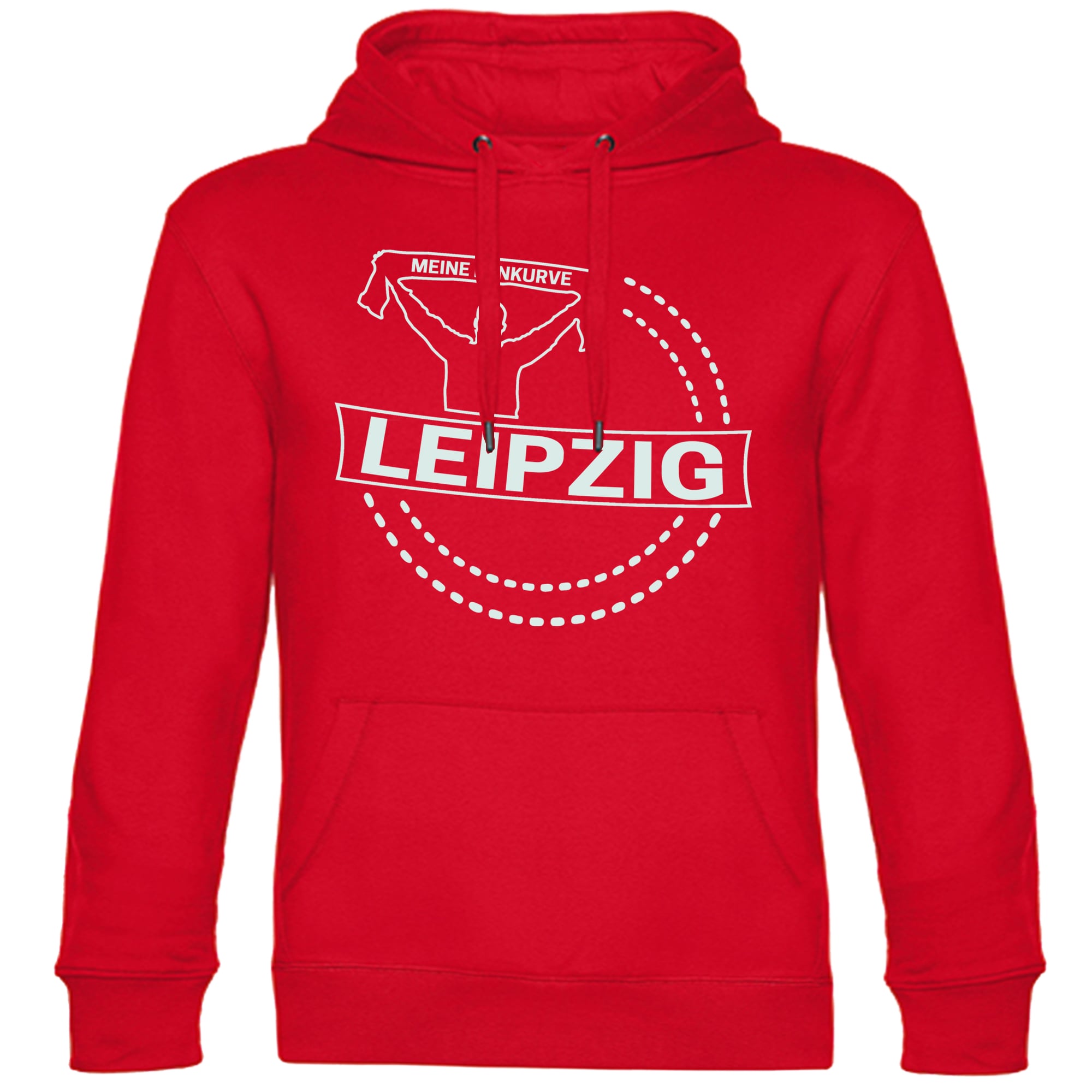 multifanshop Kapuzen Sweatshirt - Leipzig - Meine Fankurve - Druck wei&szlig; - Hoodie 