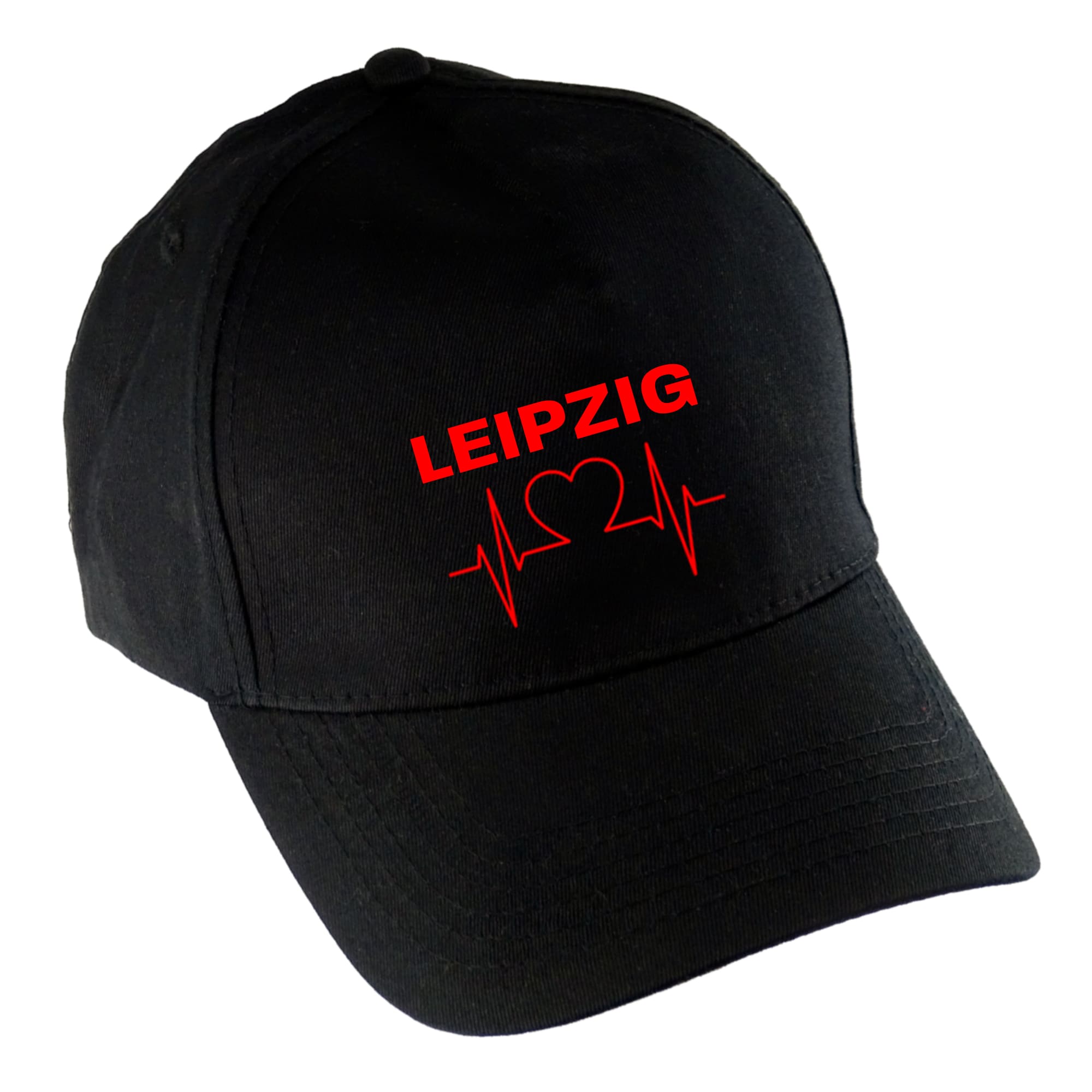 multifanshop Baseballcap - Leipzig - Herzschlag - Druck rot - M&uuml;tze 