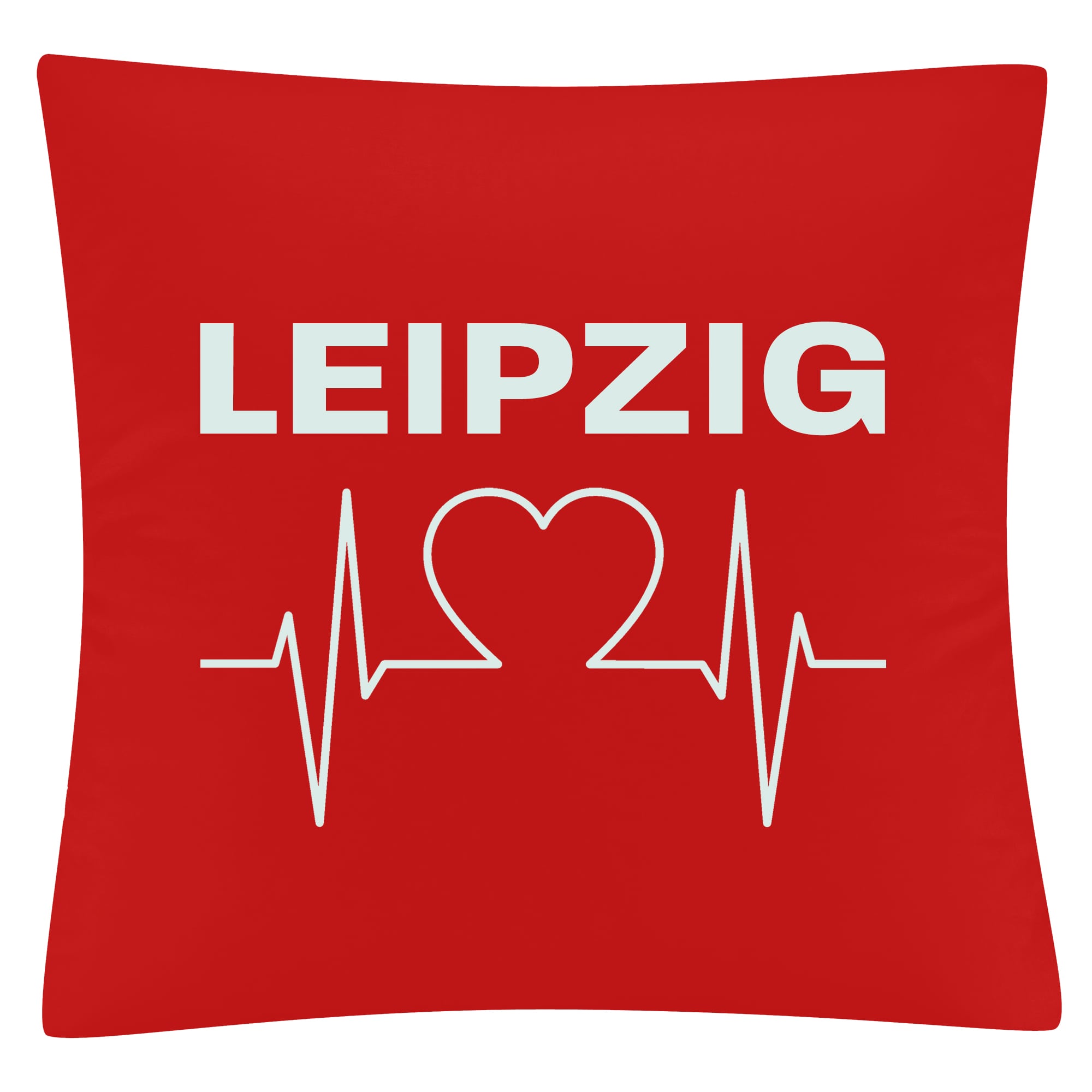 multifanshop Kissenbezug - Leipzig - Herzschlag - Druck wei&szlig; - Kissen 