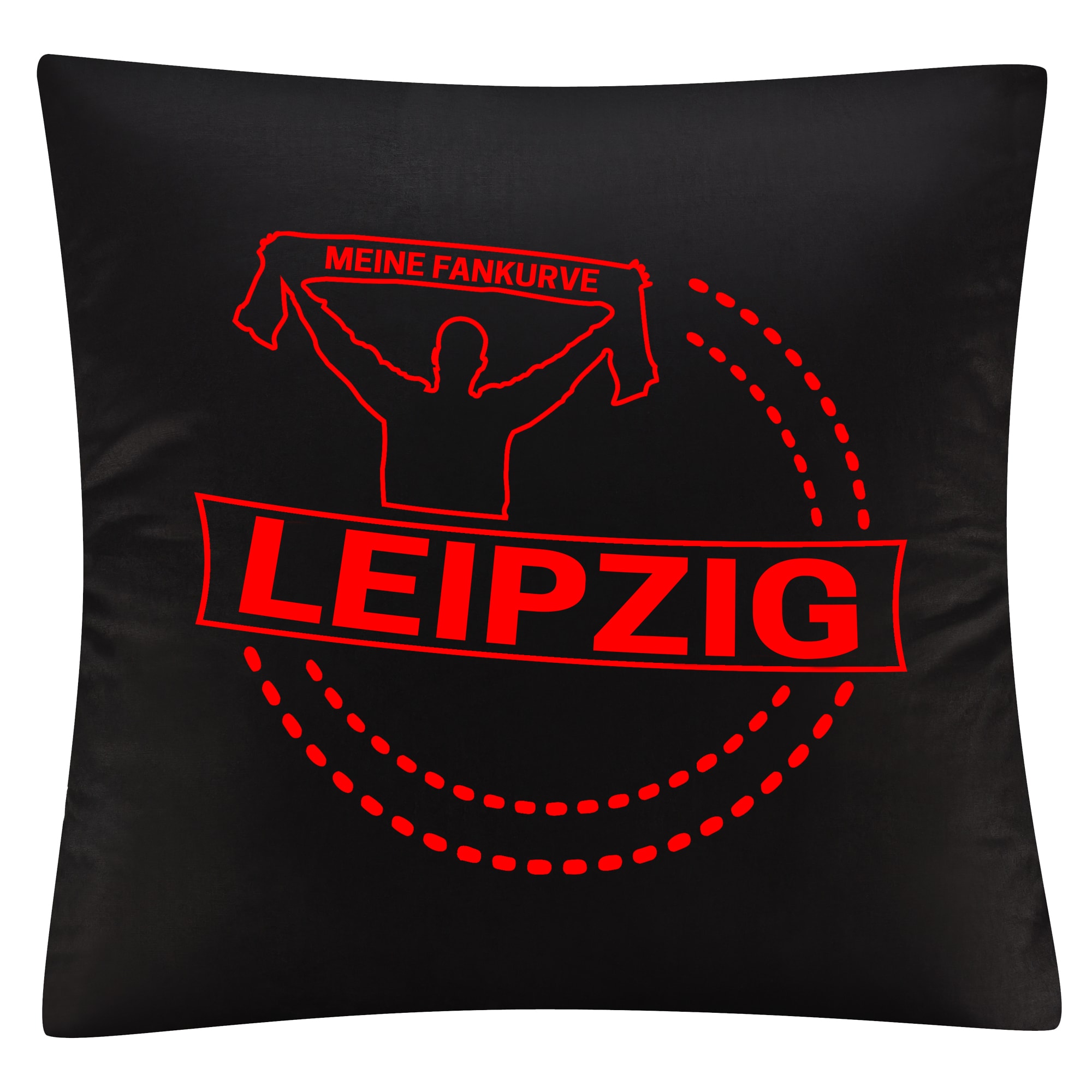 multifanshop Kissenbezug - Leipzig - Meine Fankurve - Druck rot - Kissen 