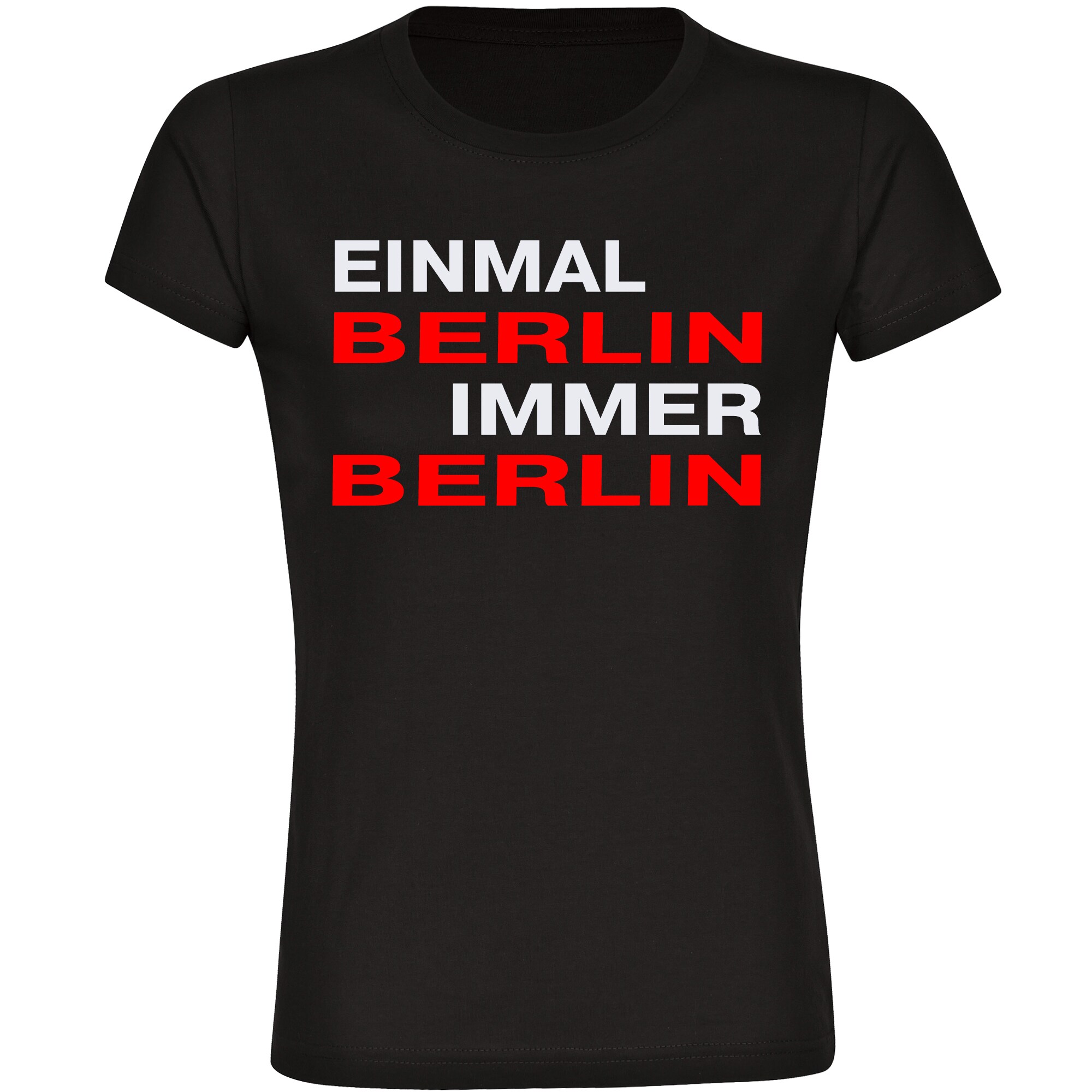 multifanshop Damen T-Shirt - Berlin rot - Einmal Immer - Druck rot - Frauen 