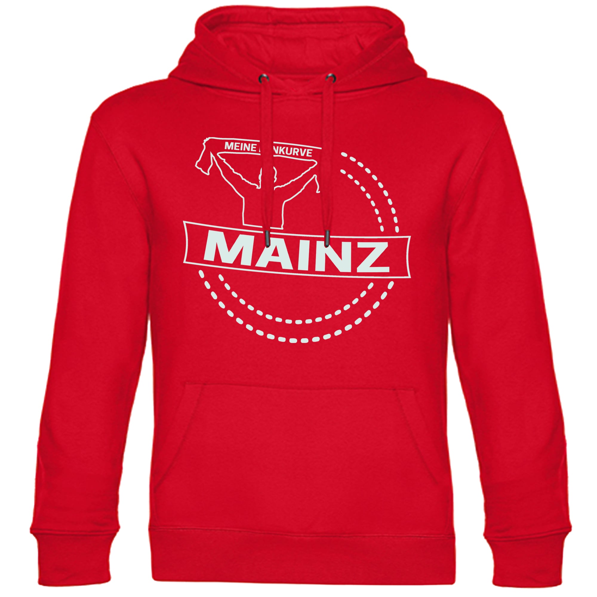 multifanshop Kapuzen Sweatshirt - Mainz - Meine Fankurve - Druck wei&szlig; - Hoodie 