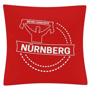 multifanshop Kissenbezug - Nürnberg - Meine Fankurve - Druck weiß - Kissen 