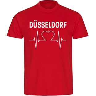multifanshop Herren T-Shirt - Düsseldorf - Herzschlag - Druck weiß - Männer 