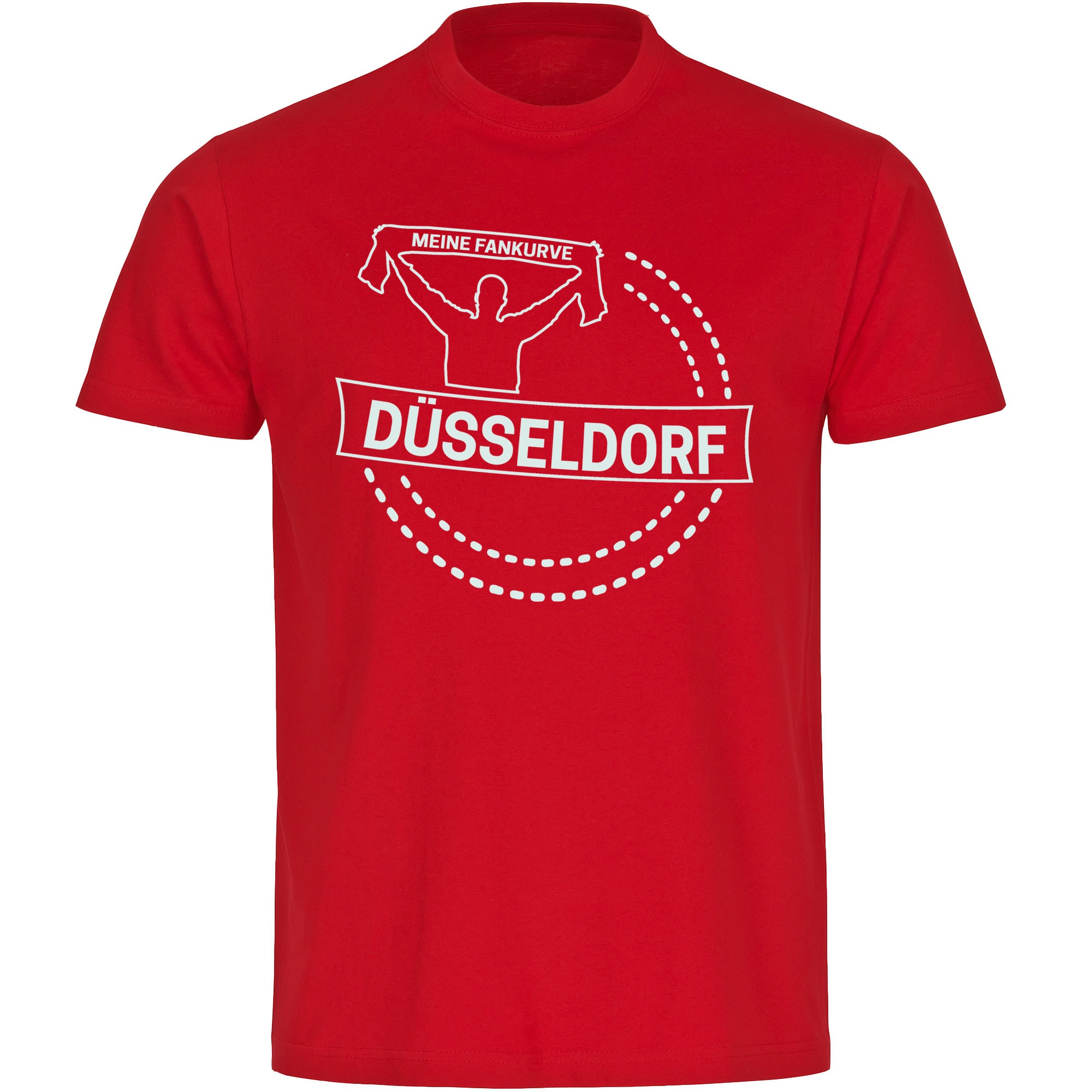 multifanshop Herren T-Shirt - D&uuml;sseldorf - Meine Fankurve - Druck wei&szlig; - M&auml;nner 