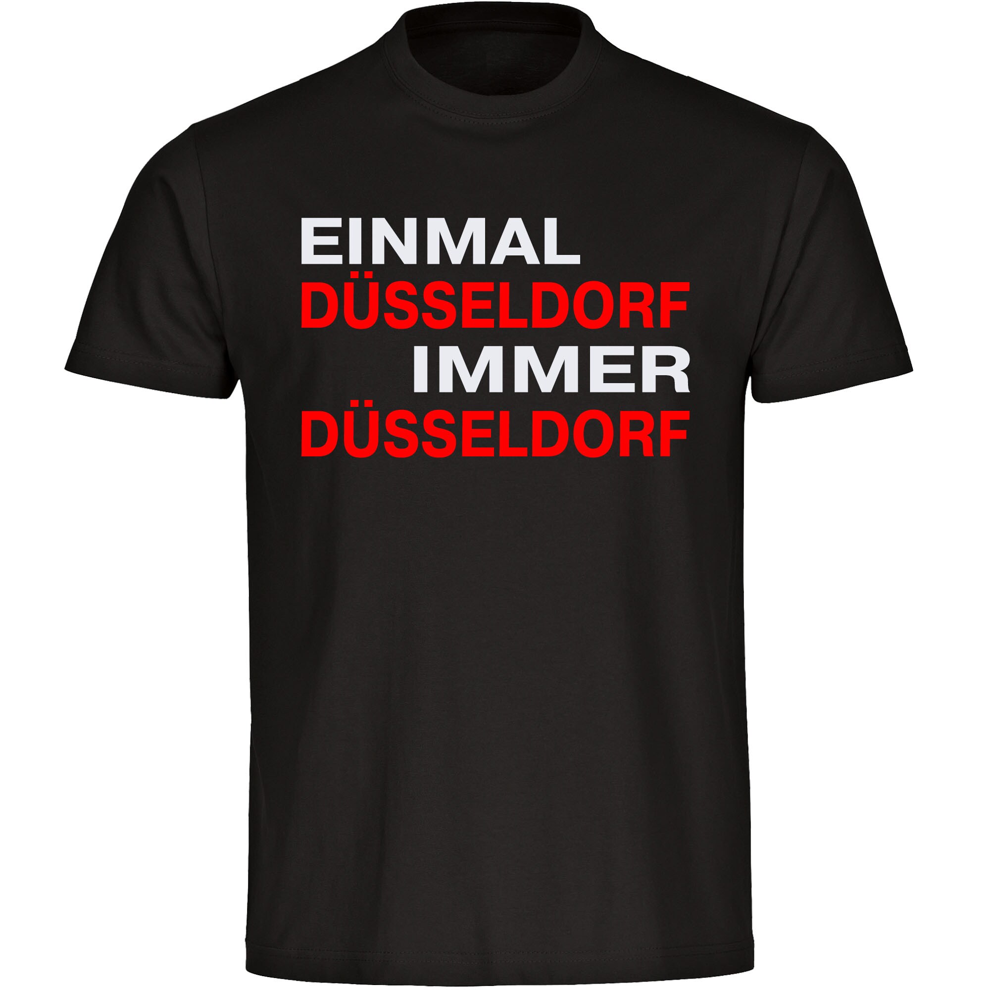 multifanshop Herren T-Shirt - D&uuml;sseldorf - Einmal Immer - Druck rot - M&auml;nner 