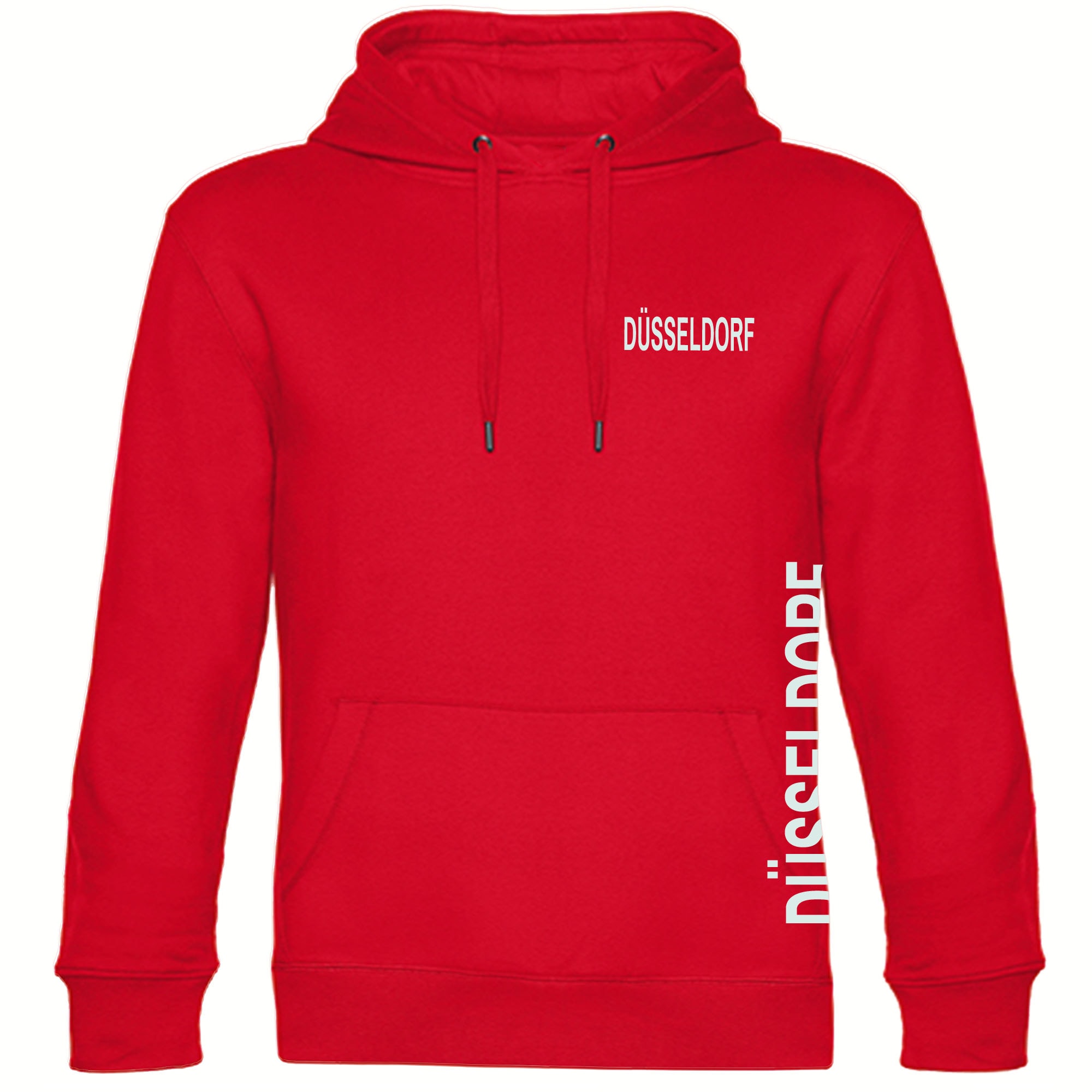 multifanshop Kapuzen Sweatshirt - D&uuml;sseldorf - Brust & Seite - Druck wei&szlig; - Hoodie 