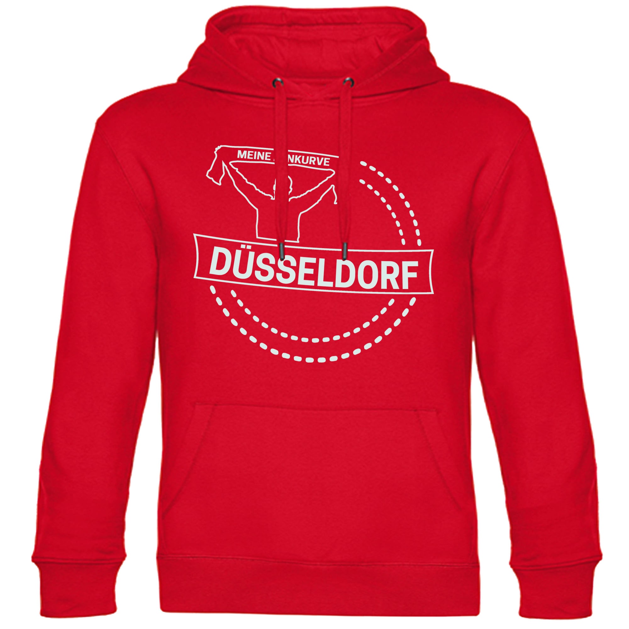 multifanshop Kapuzen Sweatshirt - D&uuml;sseldorf - Meine Fankurve - Druck wei&szlig; - Hoodie 