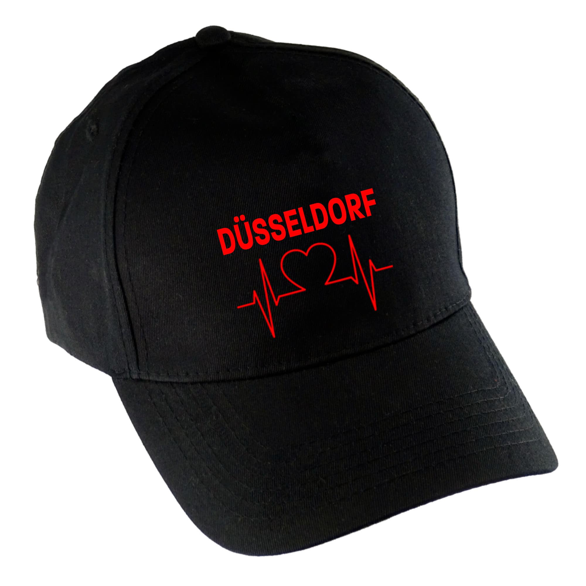 multifanshop Baseballcap - D&uuml;sseldorf - Herzschlag - Druck rot - M&uuml;tze 