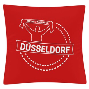 multifanshop Kissenbezug - Düsseldorf - Meine Fankurve - Druck weiß - Kissen 