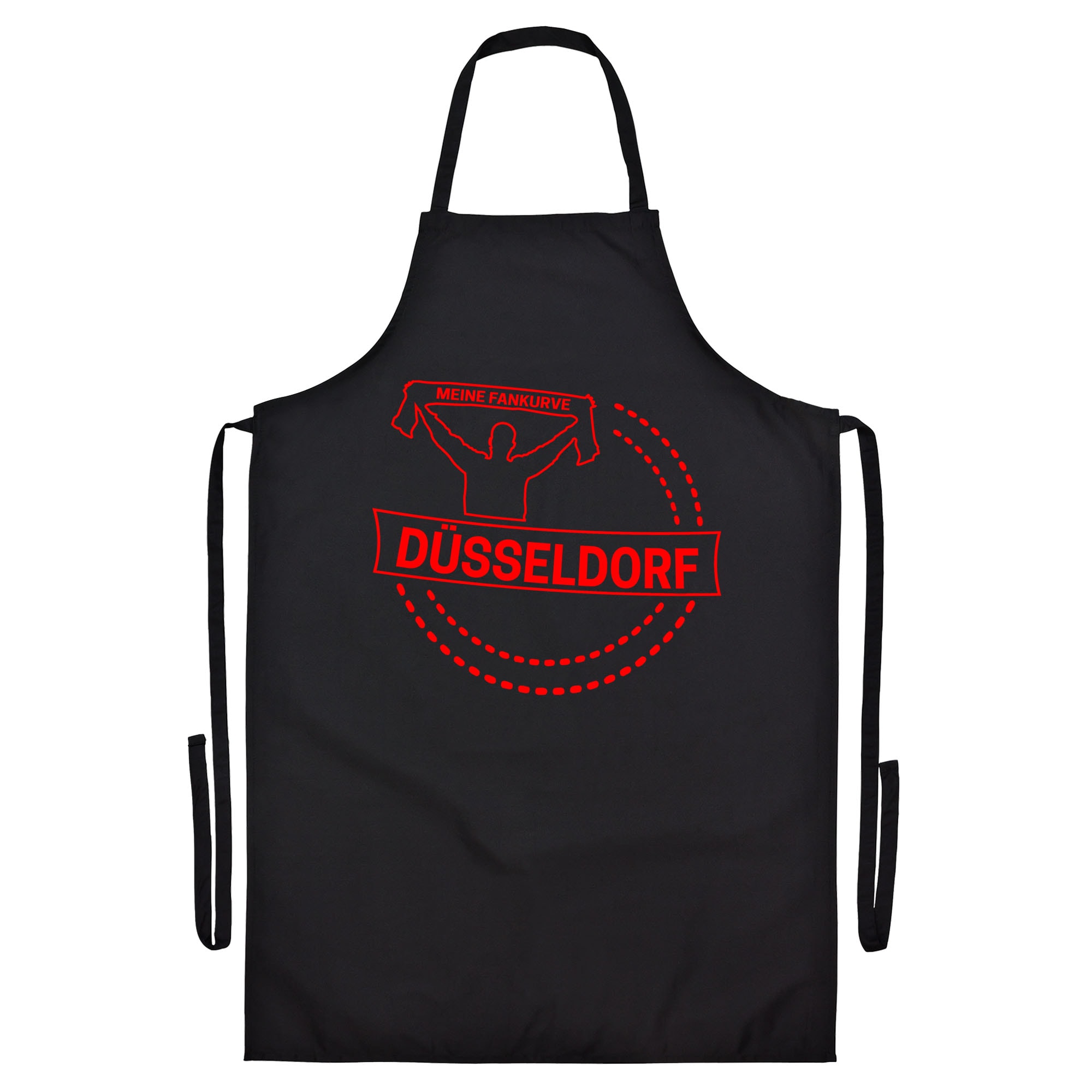 multifanshop Grillsch&uuml;rze - D&uuml;sseldorf - Meine Fankurve - Druck rot - Sch&uuml;rze 