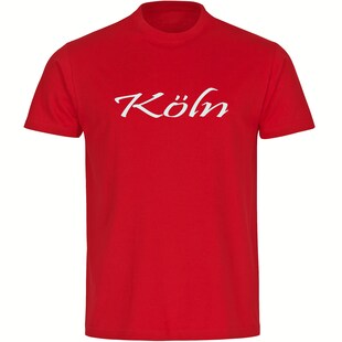 multifanshop Herren T-Shirt - Köln - Schriftzug - Druck weiß - Männer 