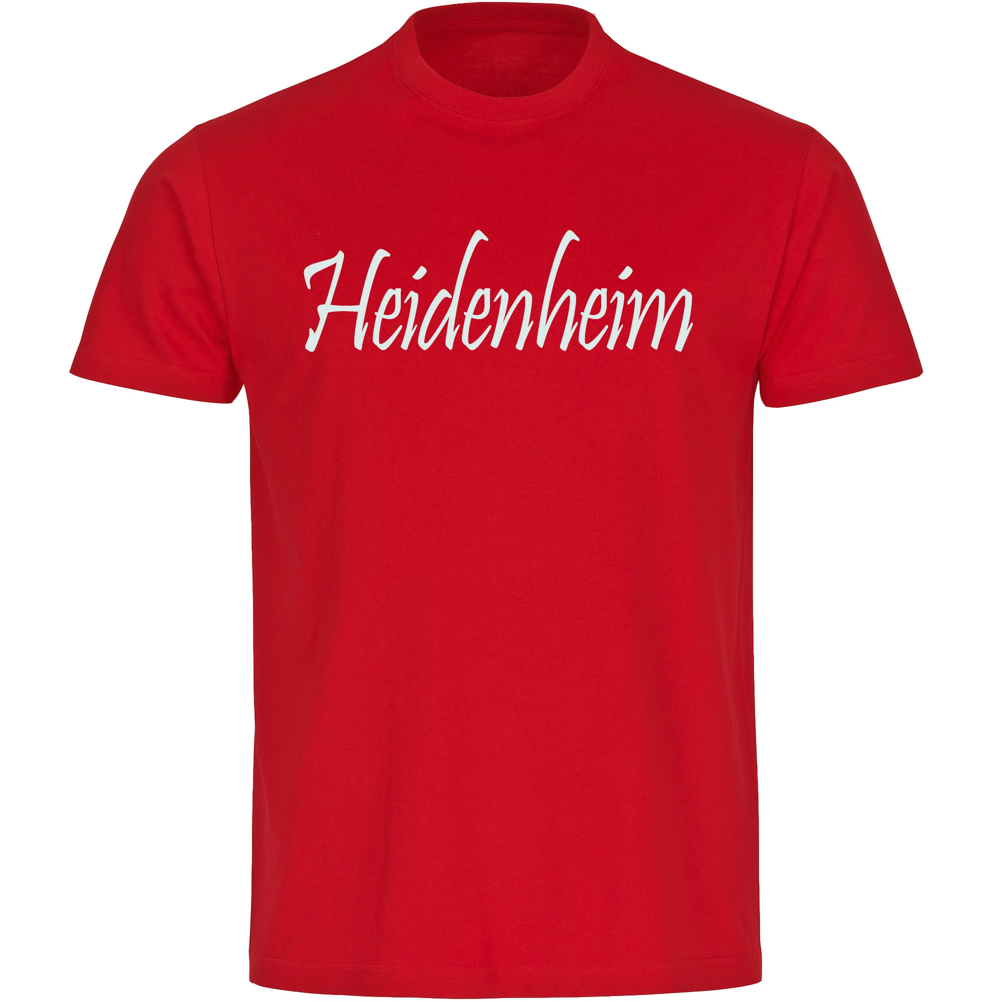 multifanshop Herren T-Shirt - Heidenheim - Schriftzug - Druck wei&szlig; - M&auml;nner 