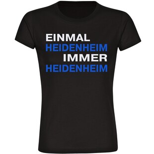 multifanshop Damen T-Shirt - Heidenheim - Einmal Immer - Druck rot - Frauen 